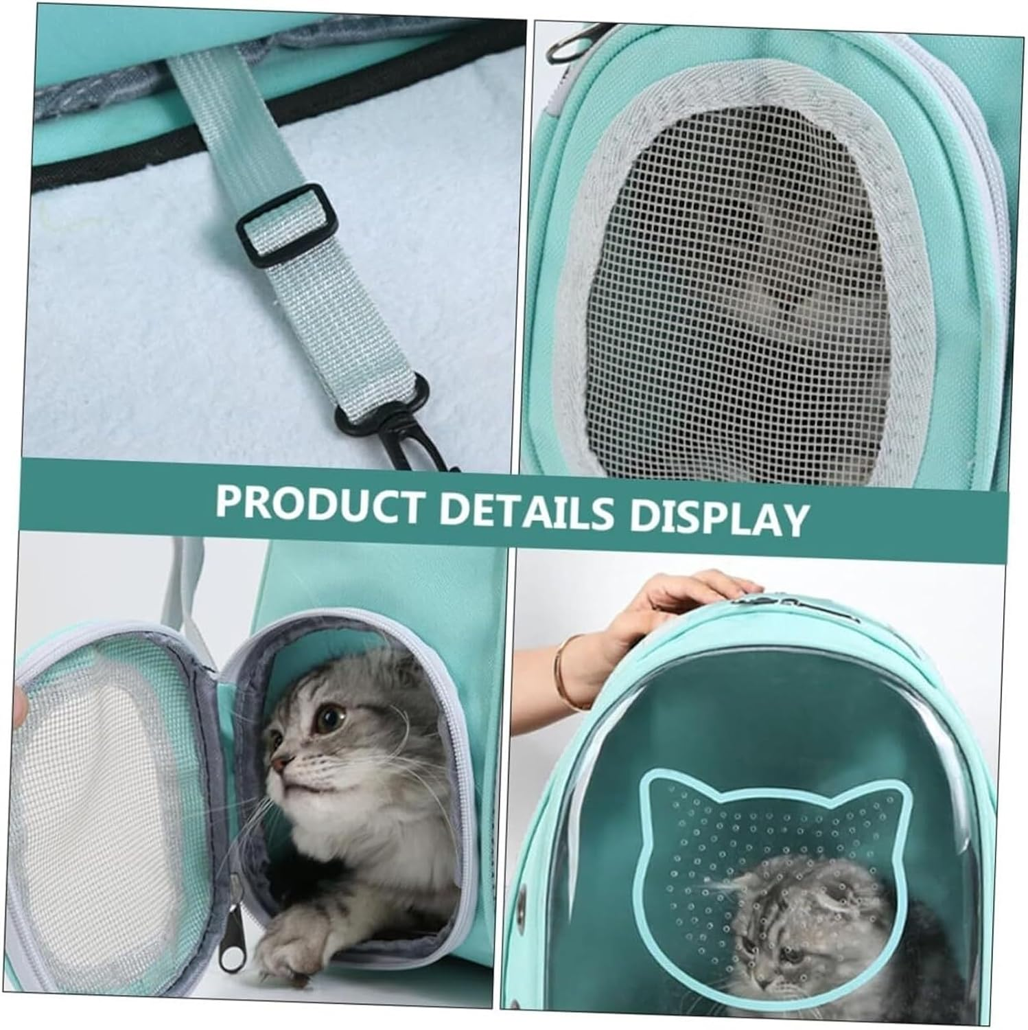 Cat Bag Dog Carrier Pet Carrier Pet Backpack Pet Supplies Pet Carrier Cat Carrier Bag Transparent Backpack Dog Bag Cat Carrier Pet Bag Carrier(Color:Pink) - Pink image number 2