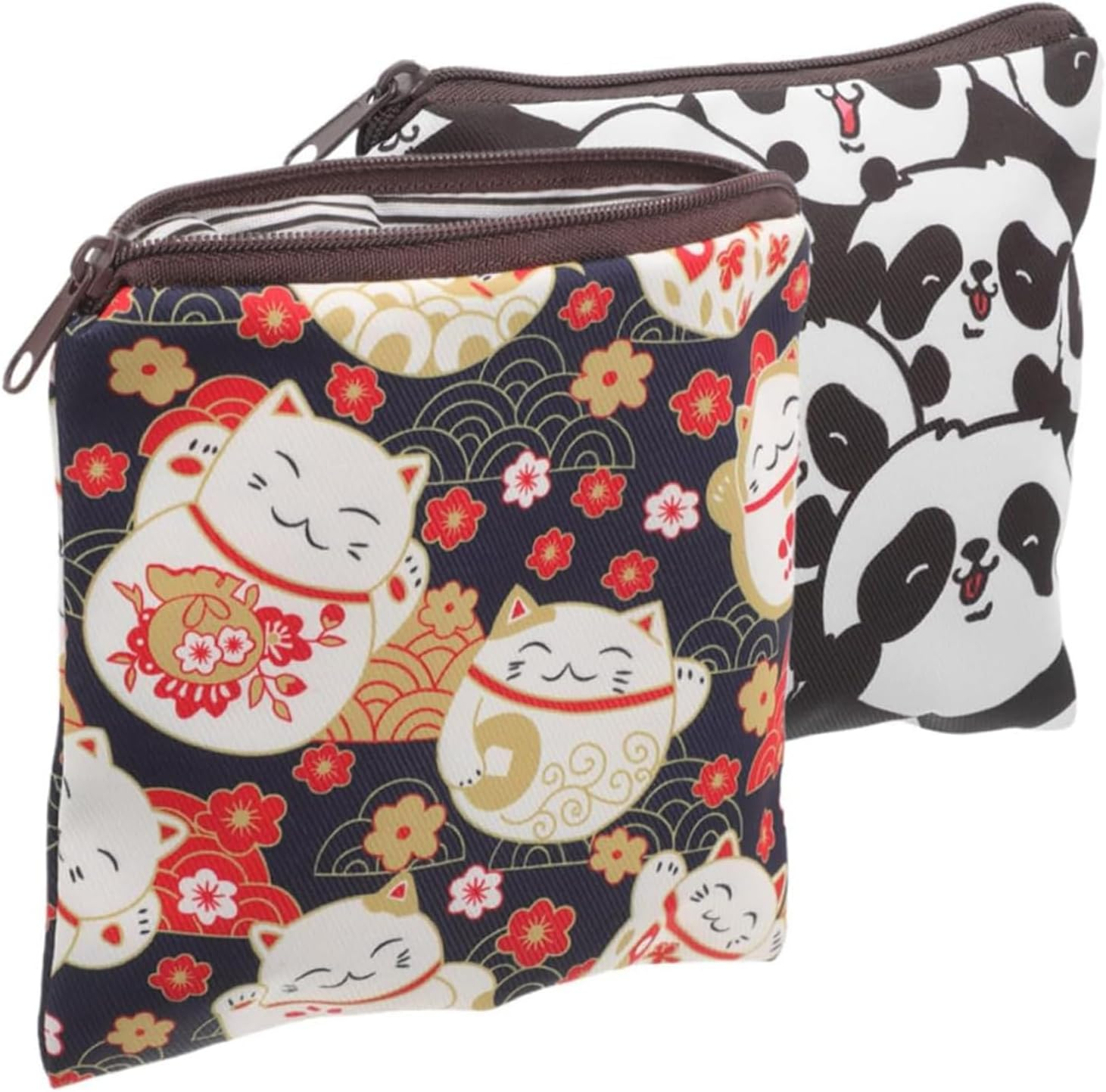 Ksngtixe 2Pcs Cute Cartoon Sanitary Napkin Storage Bag for Teens, Portable Small Period Pouch for School & Travel, Waterproof Feminine Products Organizer (Adorable Design) image number 2