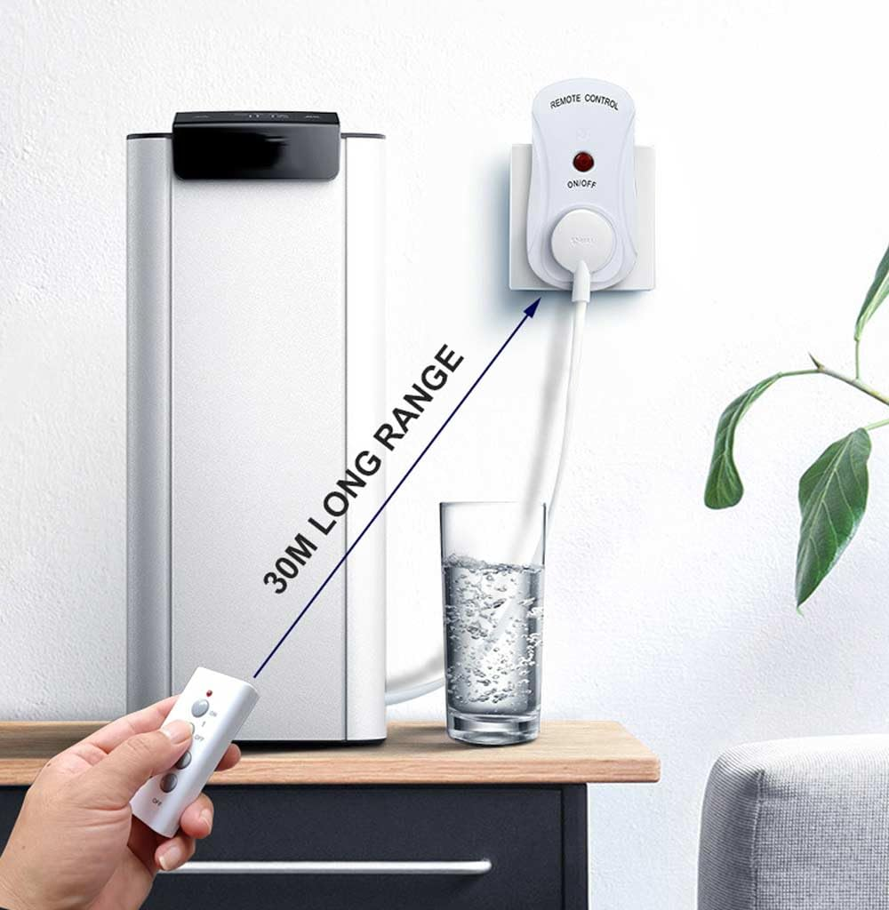 Wireless Remote Control Electrical Outlet Switch for Lights, Fans, Christmas Lights, Small Appliance, Long Range White (Learning Code, 2Rx-1Tx) 3000W/16A image number 5