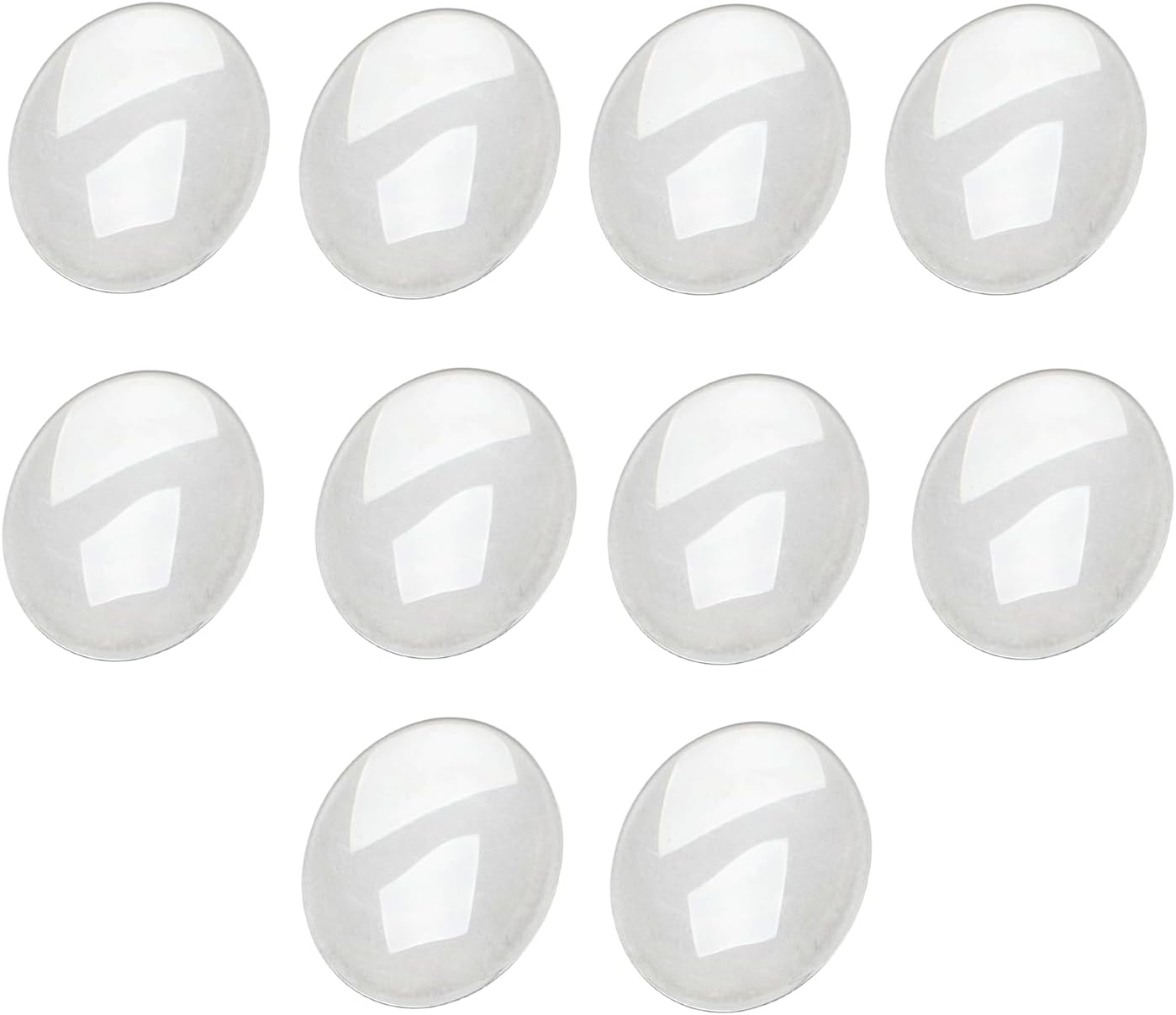 Dophee 10Pcs Oval Glass Cabochons, 40X30Mm Flat Back Clear Dome Tiles Cabochon, Dome Bead Cameo Cabochon Tile for DIY Craft Photo Pendants Rings Necklace Jewelry Making image number 2