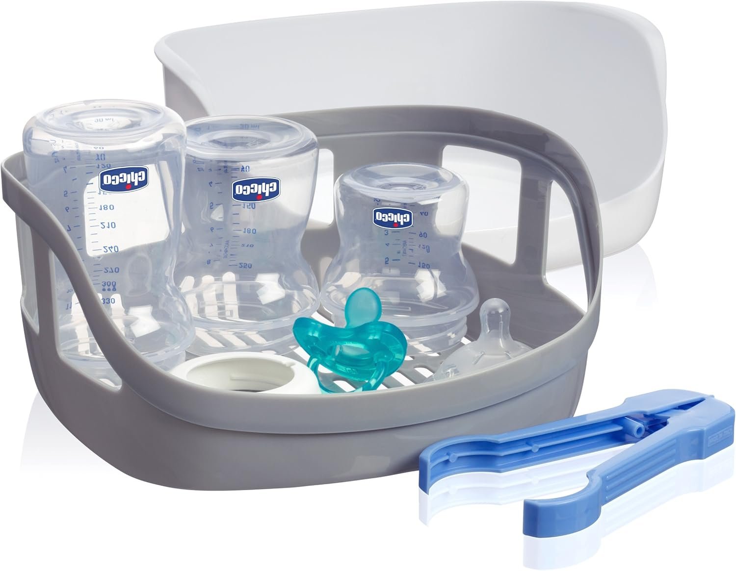 Microwave Steam Sterilizer - Eliminates 99.9% of Harmful Bacteria Quickly and Naturally with the Power of Steam, White/Grey image number 5