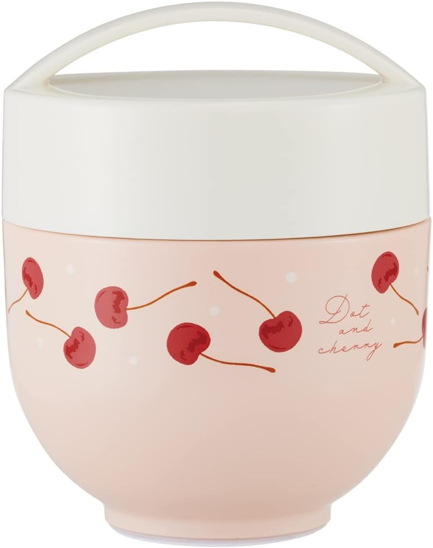 Skater CSOP1AG-A Antibacterial Soup Spoon Case Set Dot & Cherry PK Made in Japan 6.3 Inches (16 Cm)