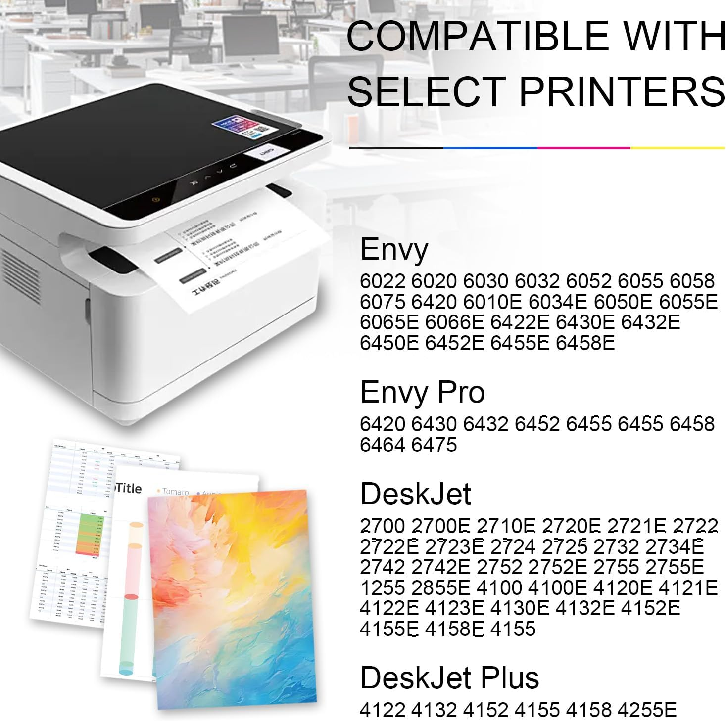 67XXL Black Ink Cartridge Replacement for HP Ink 67 67XL 67XXL Compatiblefor 2700 2722E 2723E 2755E 2800E 2820E 4100E 4155E 6034E 6400 6055 6420E 6052 6455E 6458 6475 Printer(1 Pack) image number 3