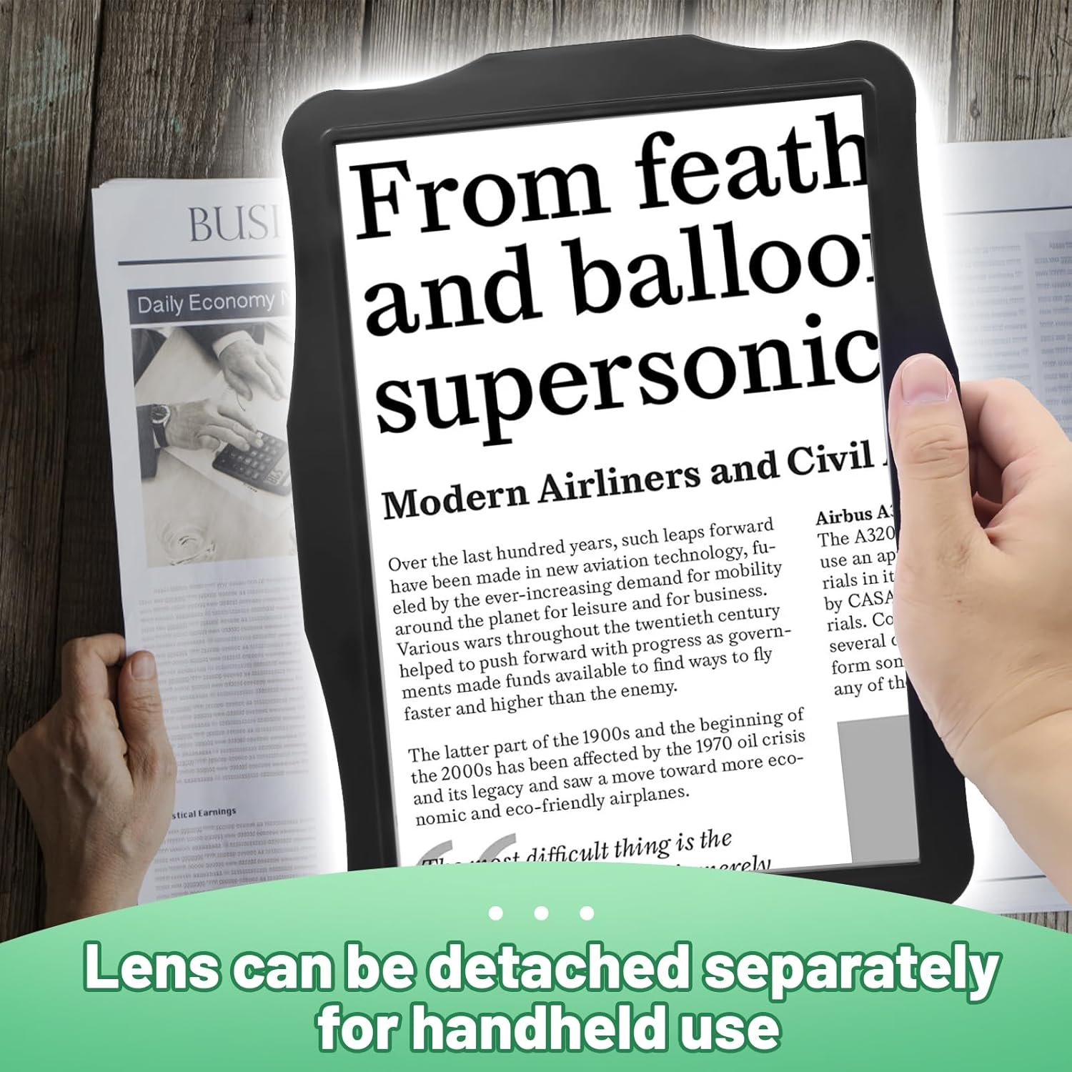 10X Large Magnifying Glass with Light and Stand for Reading with 50 LED Light,Desktop Magnifying Lamp Page Magnifier for Reading,Close Work Knitting Sewing Painting Seniors image number 4