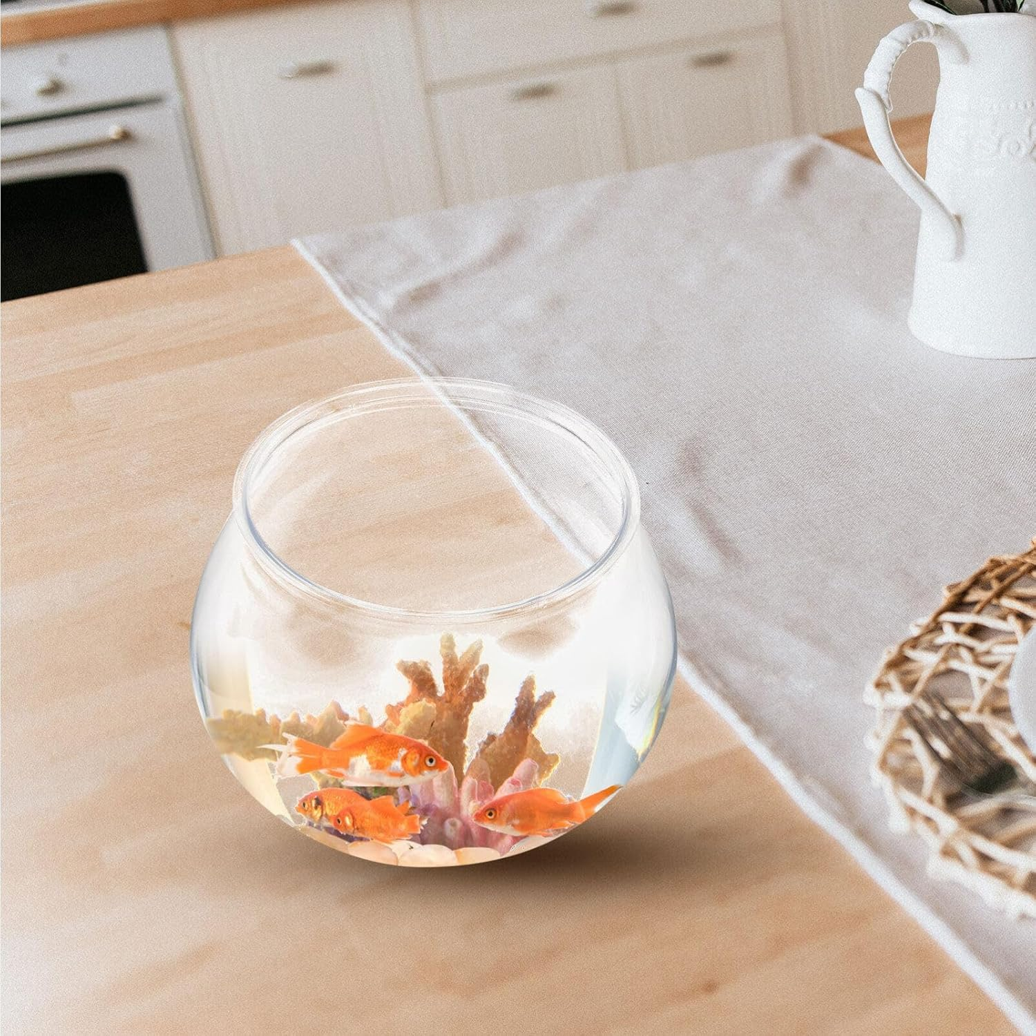 Veemoon 3Pcs Goldfish Bowl Aquatic Turtle Tank Office Fish Tank Desk Fish Tank Glass Vase Bowls Clear Glass Vases Fish Bowls Clear Plastic Fish Bowl Fishbowls Aquarium the Pet Travel Fine