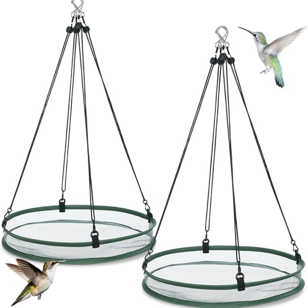 2 Pcs Bird Seed Catcher Trays for Hanging Bird Feeder Platform, Universal Wild Birds Seed Catcher Hanging Hoop Platform for Hummingbird Feeders Bee Feeder Outdoor Garden Accessories. image number 6