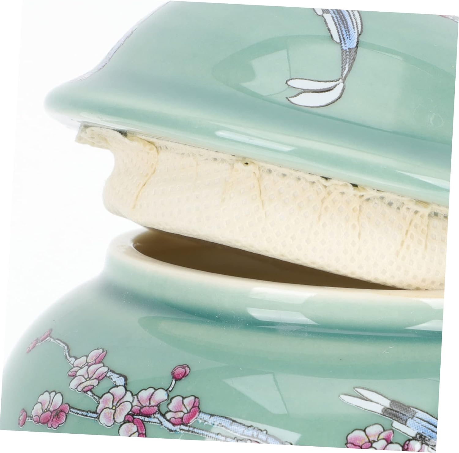 GOOHOCHY Chinese Style Ceramic Tea Jar Small Size Airtight Porcelain Canister Loose Tea Container Antique Food Storage Jar for Kitchen and Home image number 2