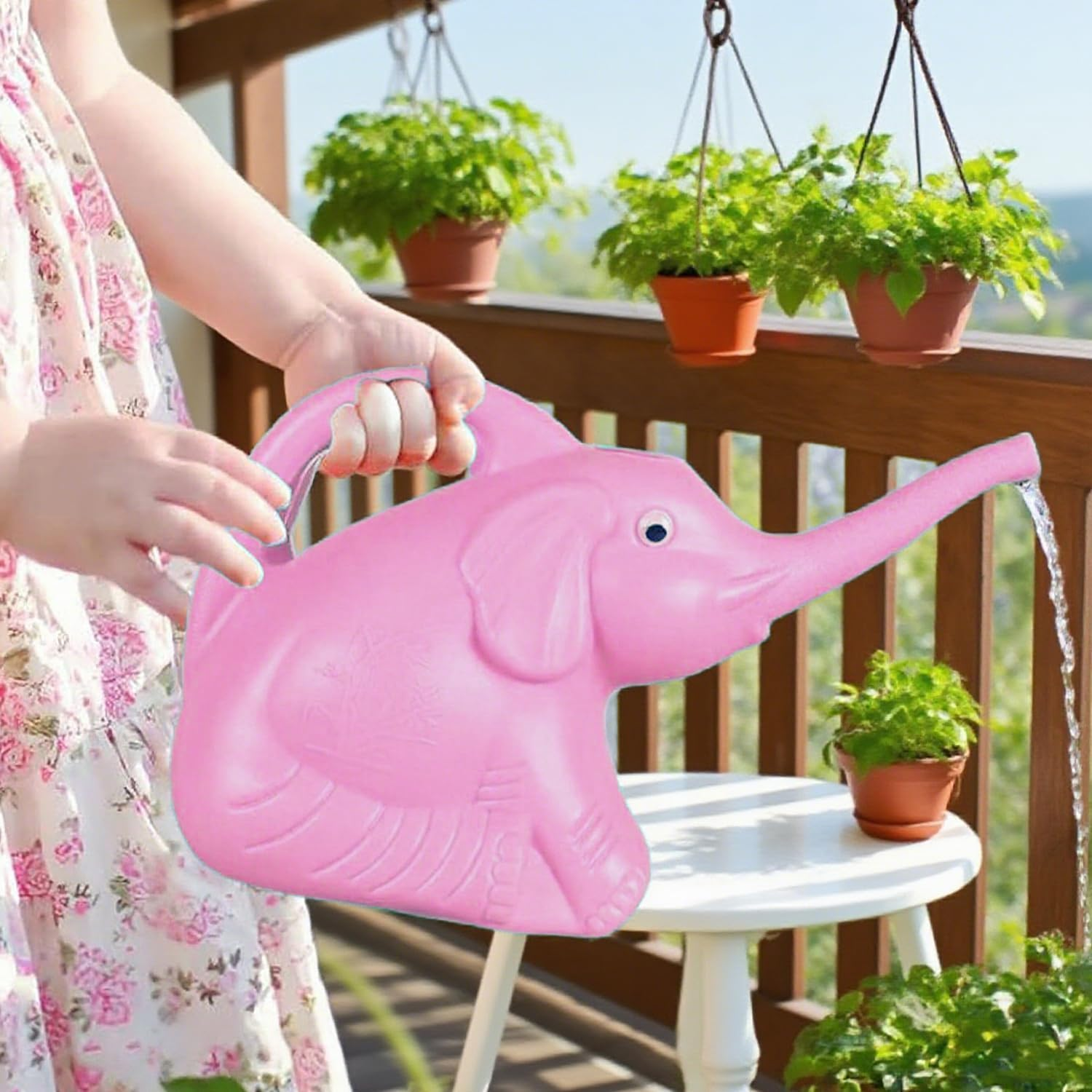 Xinghonyac Cute Watering Can, Elephant Shaped Watering Can with Long Spout, Creative Plant Watering Bottle, Lightweight Gardening Tool for Indoor Outdoor Planters (Pink) image number 4