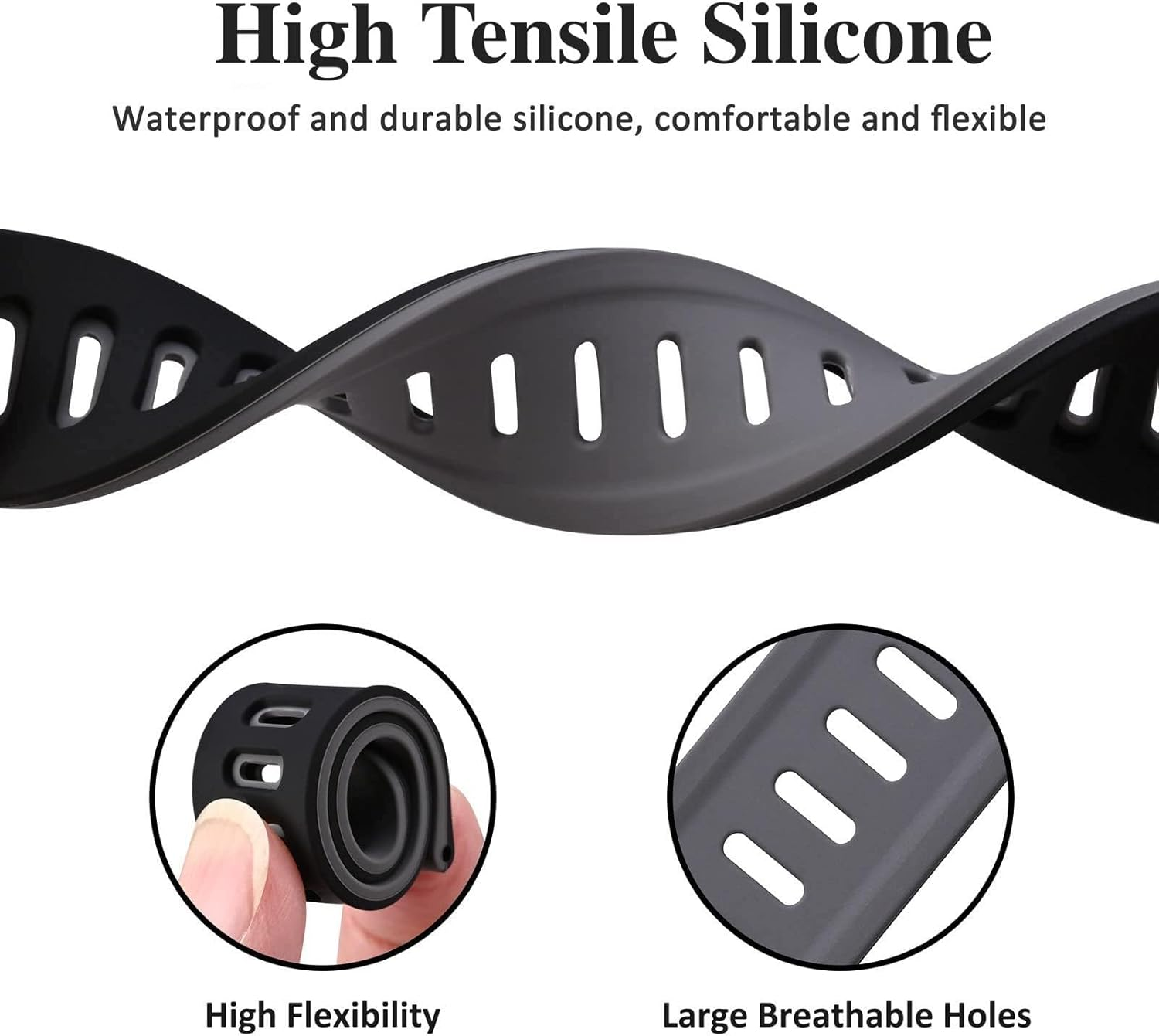 2 Pack Silicone Watch Band for Garmin Forerunner 265 / 255, Garmin Vivoactive 4, Venu 3/2, 22Mm Quick Release Replacement Watch Strap for Samsung Watch 3 Band, Gear S3 Frontier, Galaxy Watch 46Mm Wristband Accessories image number 3