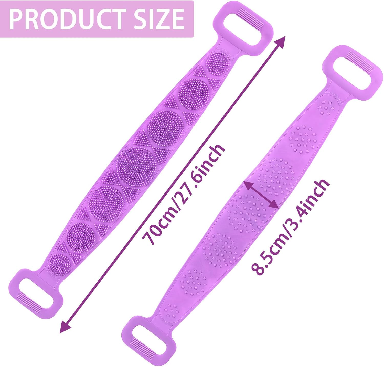 2 Pieces Silicone Back Scrubber for Shower Bath Body Brush Exfoliating Deep Clean Comfortable Body Massage