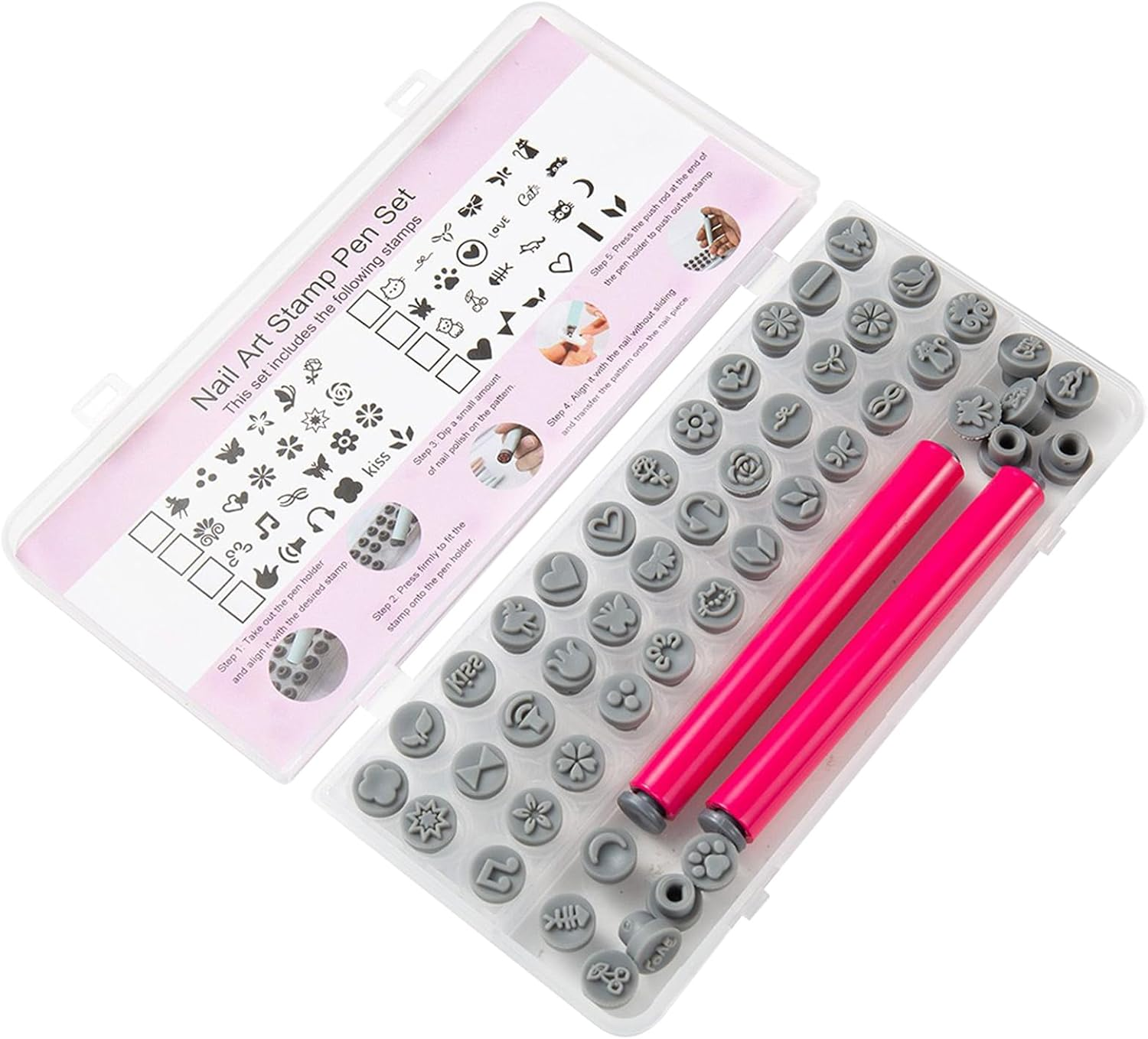 Nail Stamping Kit,Stamp Pen Head | 8 Models Refillable Manicure Accessories Silicone Transfer Head for Beginner Women Girls Daily Outdoor Festive Family Home Travel image number 2