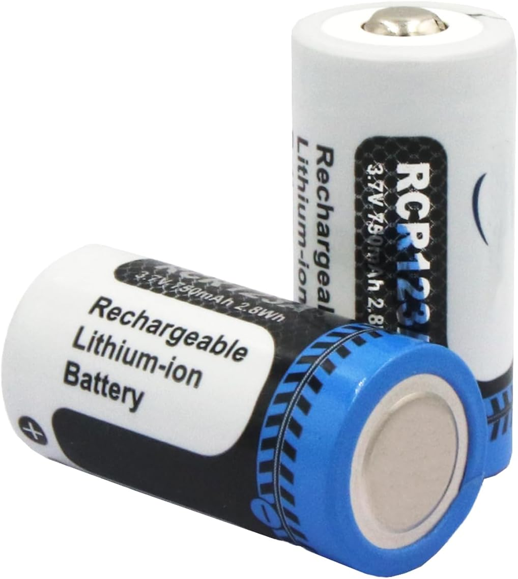RCR123A 3.7V Rechargeable Lithium Batteries 10-Pack 750Mah Long-Lasting Compatible with Home Safety and Security Devices, High-Intensity Flashlights, and Home Automation image number 4