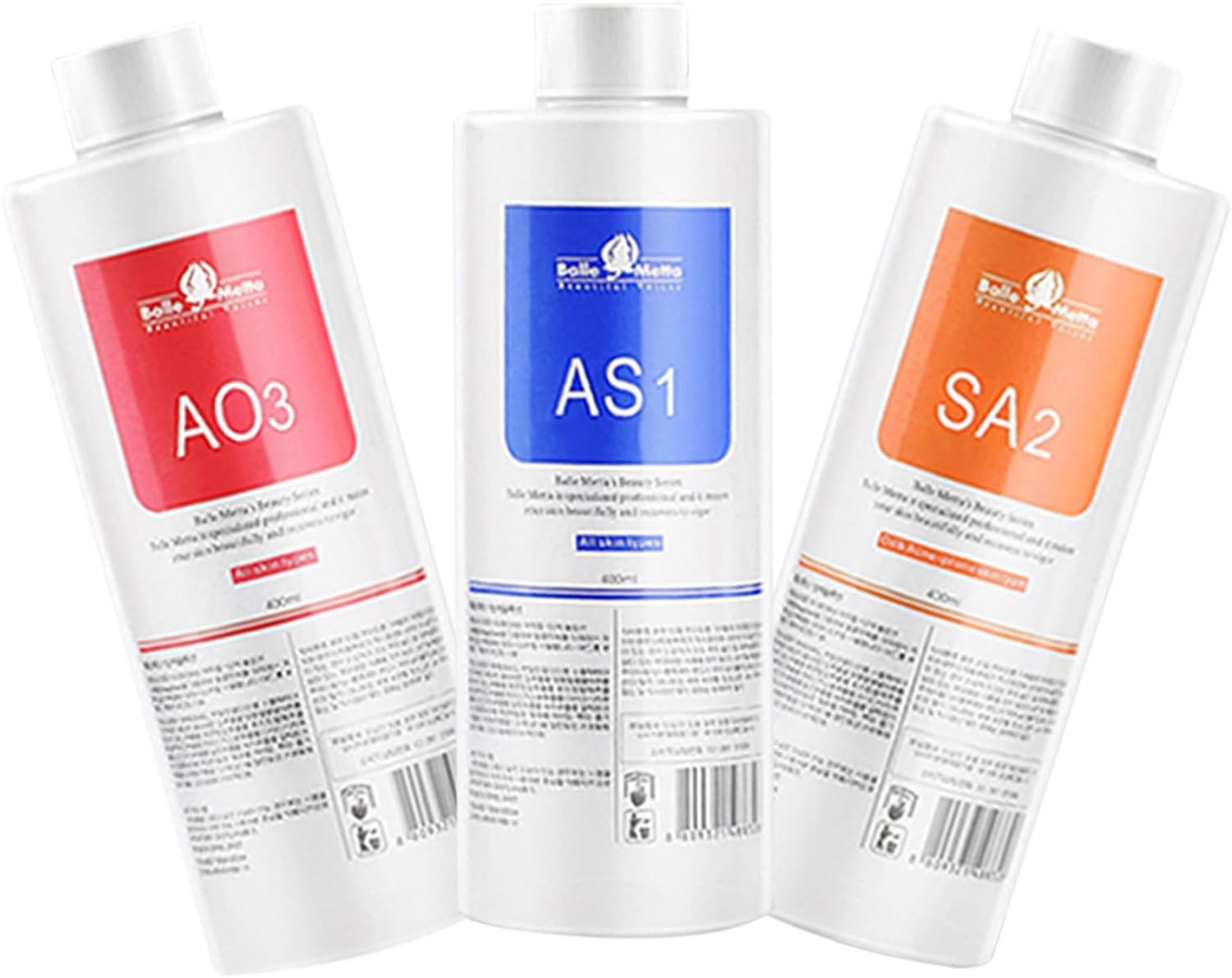 AS1 SA2 AO3 Aqua Peeling Solution for SPA Salon, Small Bubble Aqua Peeling Solution Serums for Facial Cleansing, Facial Machine Solution for Cleaning Face(400Ml X 3 Bottles) image number 5