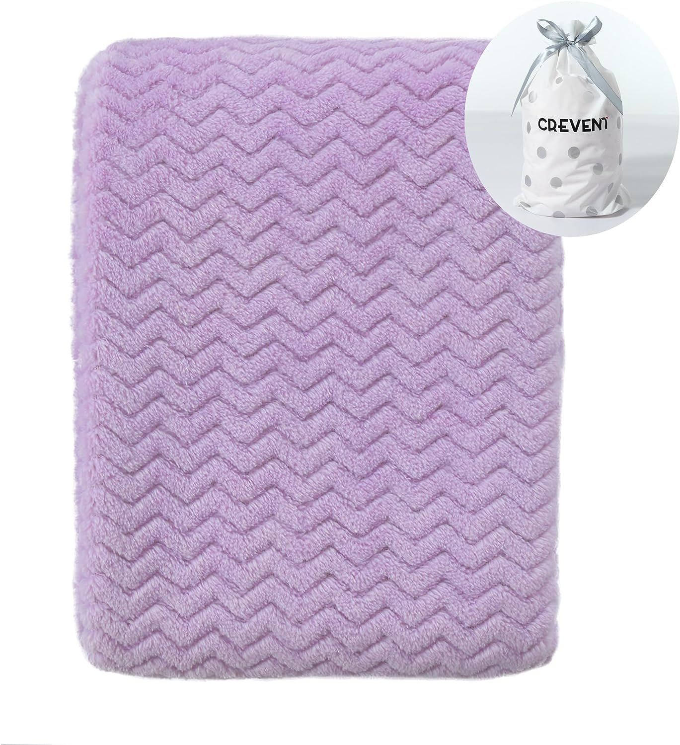 CREVENT 76X102Cm Light Cozy Plush Fluffy Warm Fleece Stroller Blanket for Girl Infant Toddler Crib Cot Stroller (Wave Lanveder) image number 4