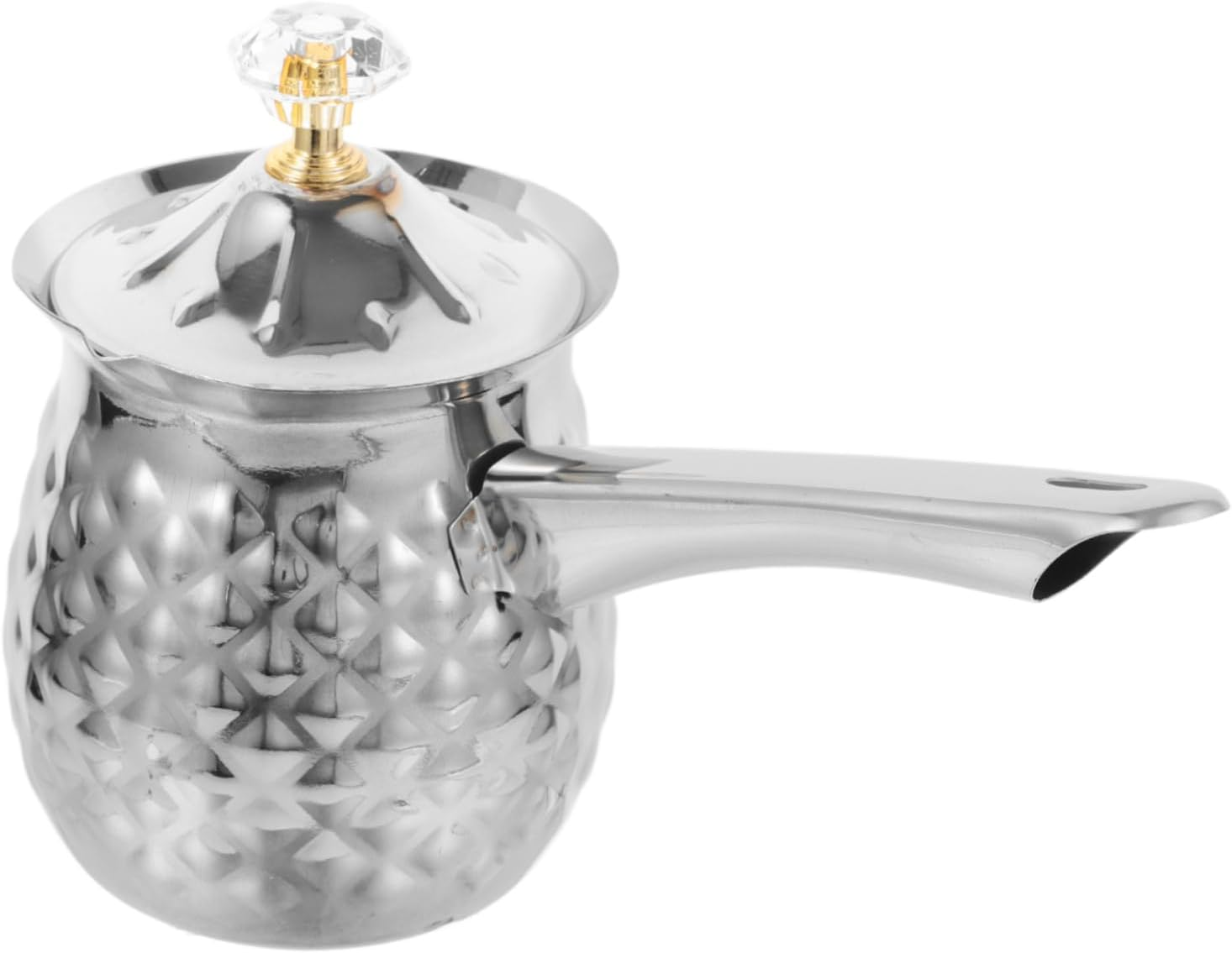 CATIEBYE Stainless Steel Coffee Pot Turkish Pot for Milk Heating Side Handle for Espresso and Coffee Brewing at Home image number 3