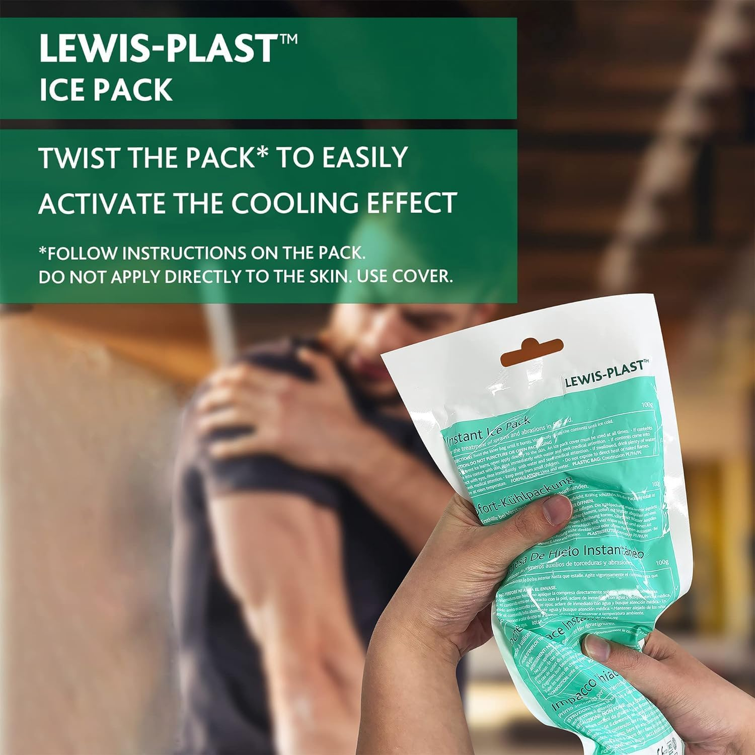 Lewis-Plast Premium Instant Ice Pack - Disposable Cold Therapy Ice Packs, Instant Pain Relief for Back, Neck, Ankle, Sprains, Headaches and Toothache (Pack of 10) image number 5
