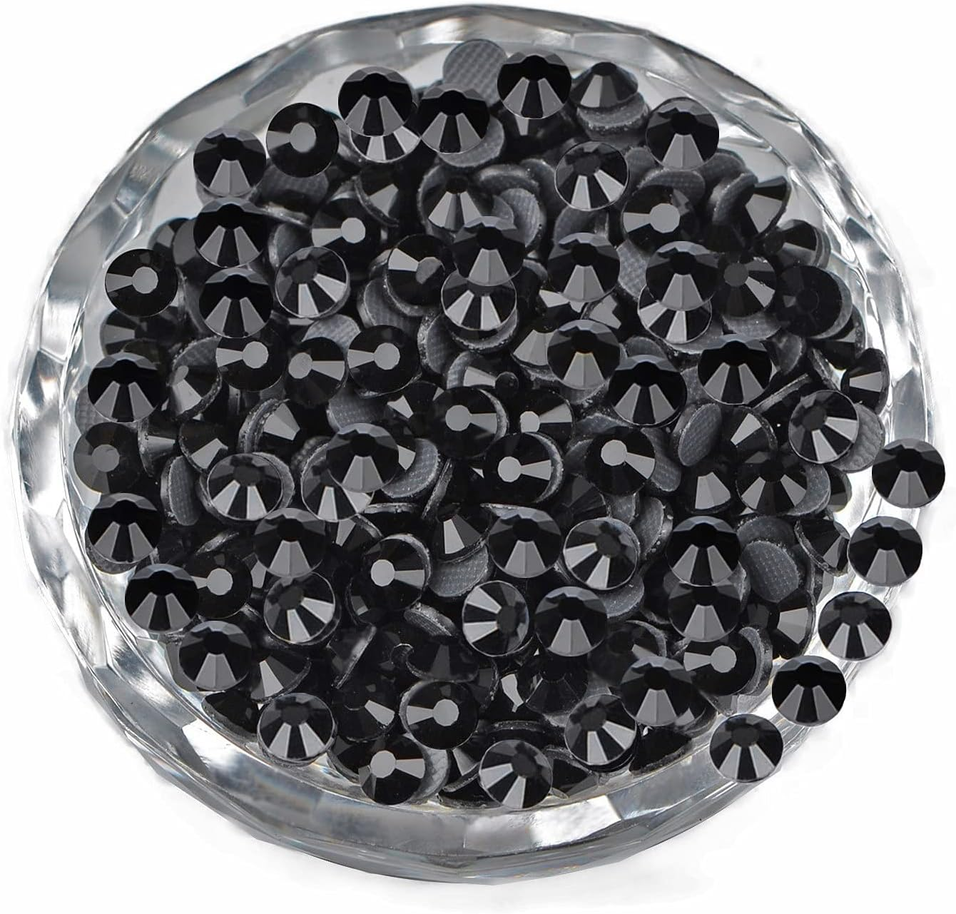 Lpbeads 6400 Pieces Hotfix Rhinestones Clear Flat Back 5 Mixed Sizes Crystal round Glass Gems with Tweezers and Picking Rhinestones Pen