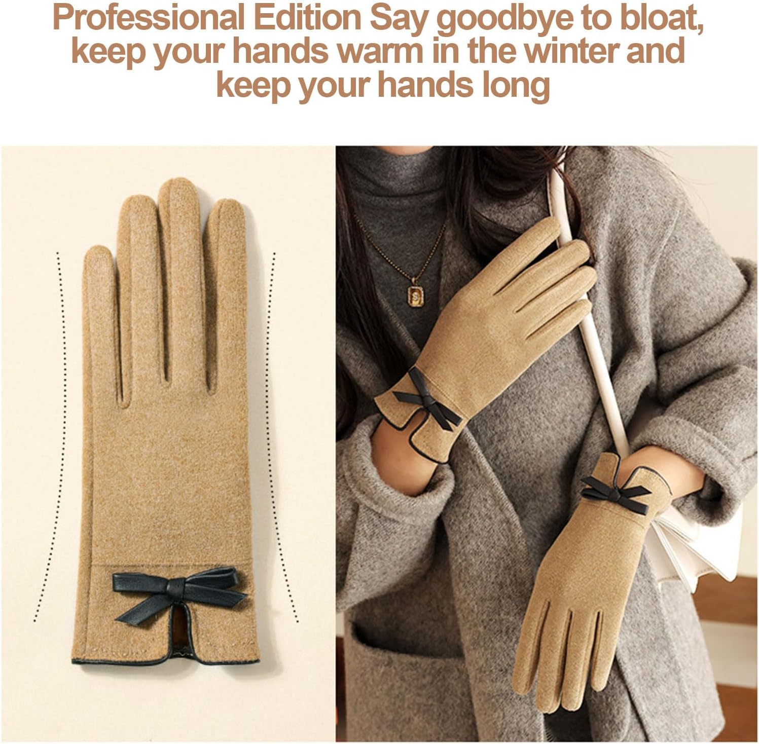 ZVCXOE Women Winter Gloves Warm Windproof Cold Protection Women Touchscreen Typing Full Finger for School Bicycle Travel image number 2