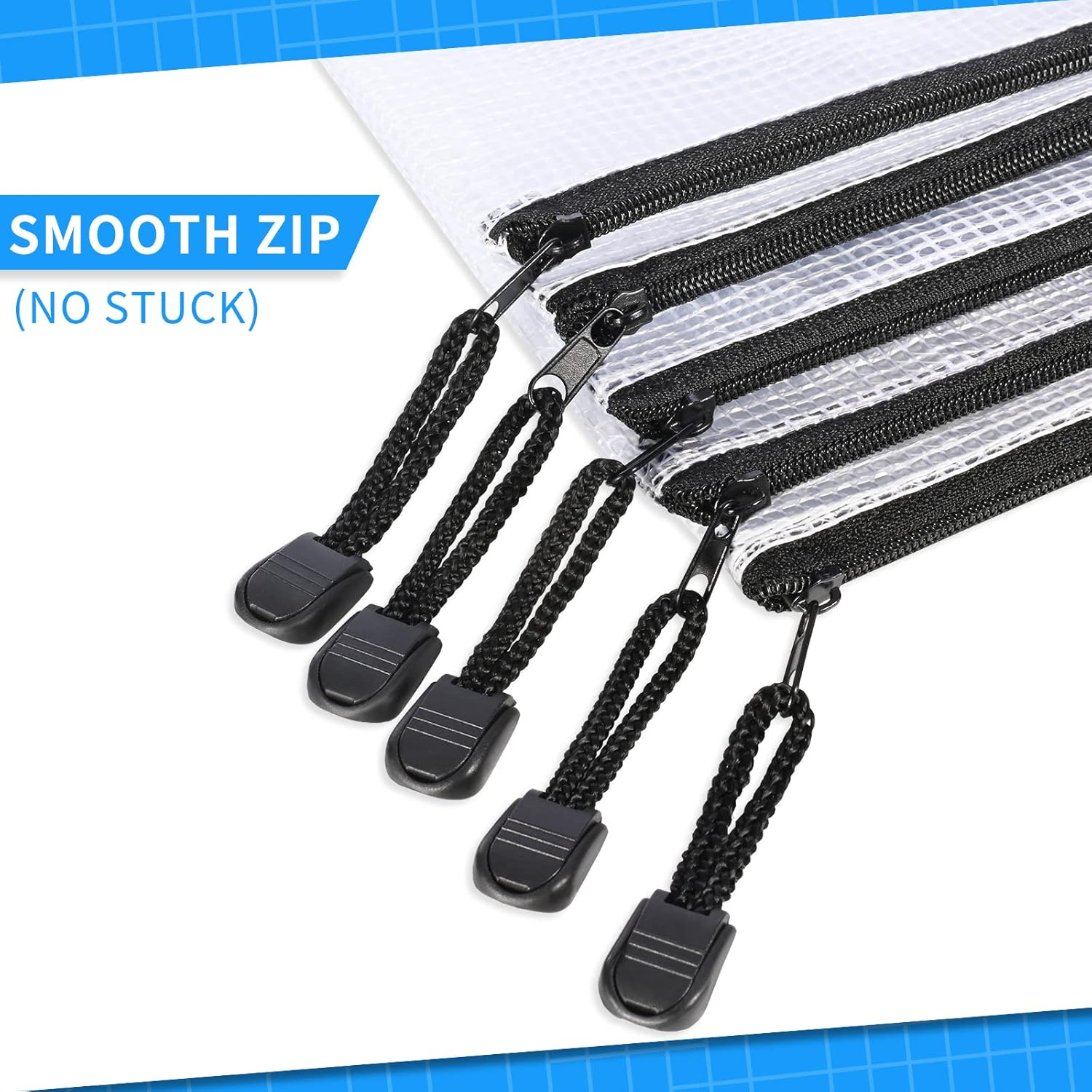 12Pcs B4 Zip Wallets, B4 Plastic Mesh Zipper Pouches,Clear B4 Zip Lock Document Folder File Folder image number 1