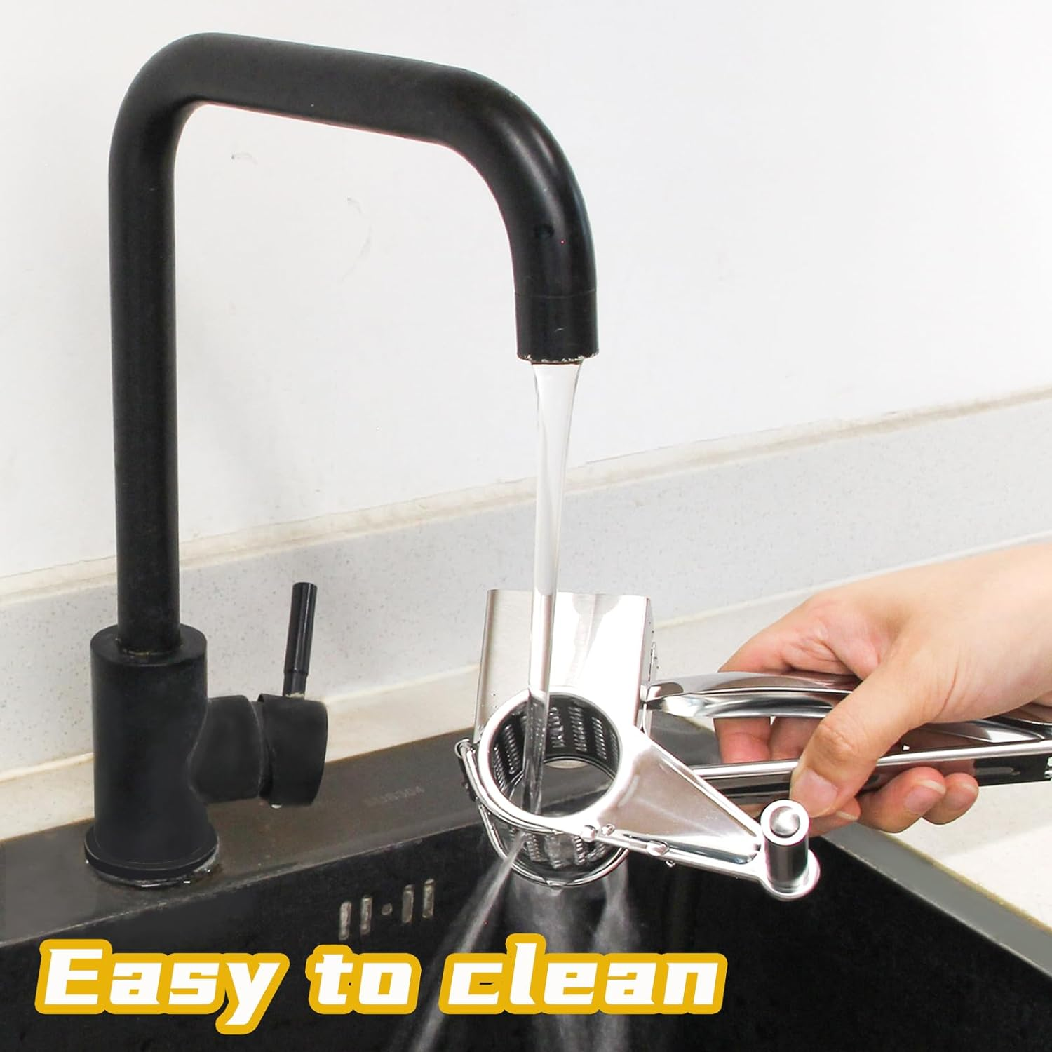 Manual Rotary Cheese Grater with Handle with 4 Interchangeable Sharp Drum Blades Stainless Steel Handheld Cheese Shredder Easy to Clean and Use for Cheese Vegetable Chocolate Walnut Nuts image number 3