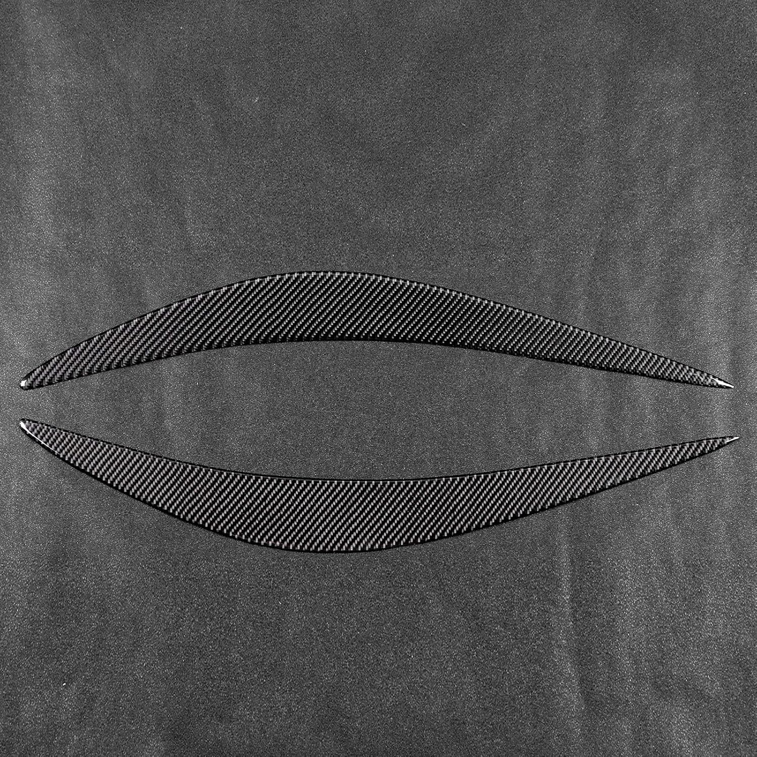 Carbon Fiber Front Headlight Eyebrows, 1 Pair Headlight Eyelid Headlamp Eyebrow Strip Trim Carbon Fiber Cover Fit for Infiniti 2014-2019 image number 2