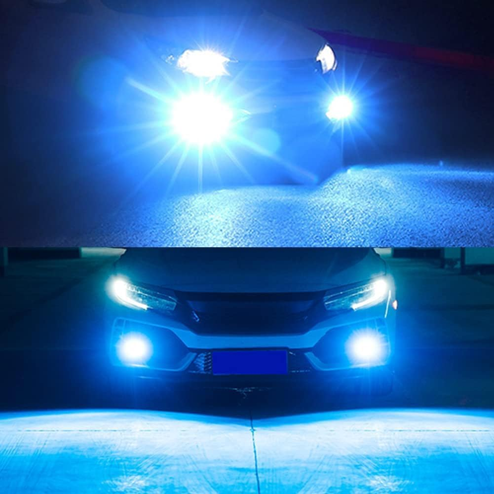 HOCOLO 2X F2 9005 HB3 H10 8000K Car LED Fog Lights Replace Halogen Bulbs,3570 Csp-Chips 80W 8000Lm,Bright IP68 Waterproof Vehicle Lamp Accessories Exterior Automotive (Ice Blue, 9005/HB3/H10)