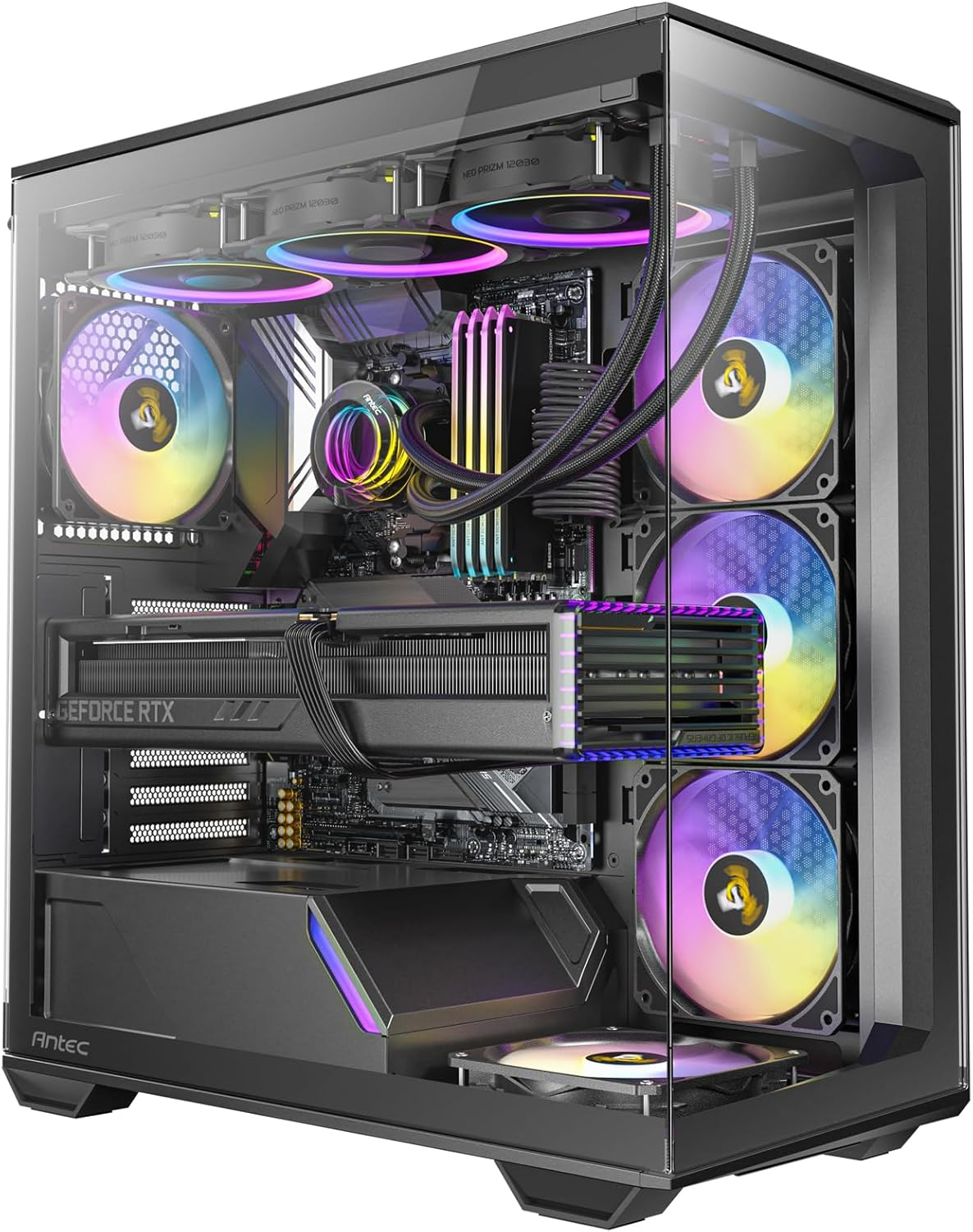 Antec C5 ARGB ATX, Matx Seamless Edge to Edge, Black Gaming Case, 270 Degrees, 7X ARGB + PWM Fan Controller, Back Connect Motherboard, Dual Chamber