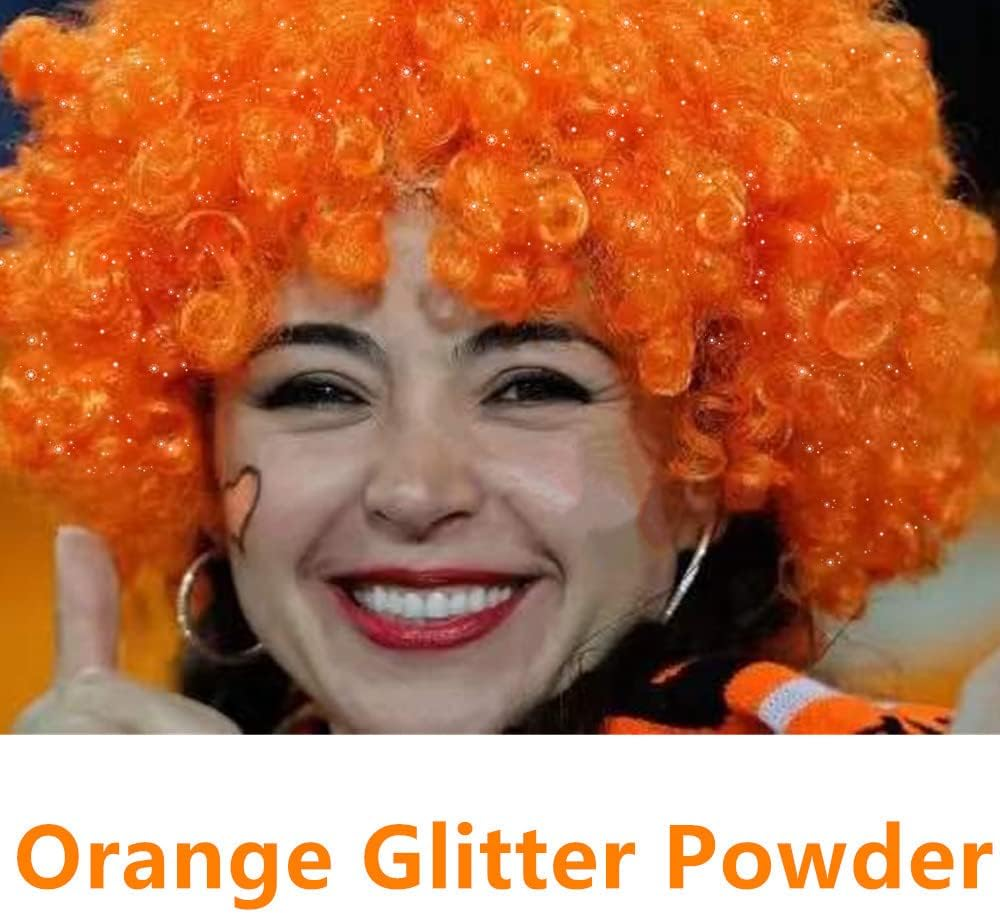 Go Ho UV Orange Hair and Body Glitter Spray, Festival UV Effect Glitter Powder Makeup for Hair/Body/Clothes,Dry Powder Spray Loose Sparkle Makeup,10G - Red image number 4