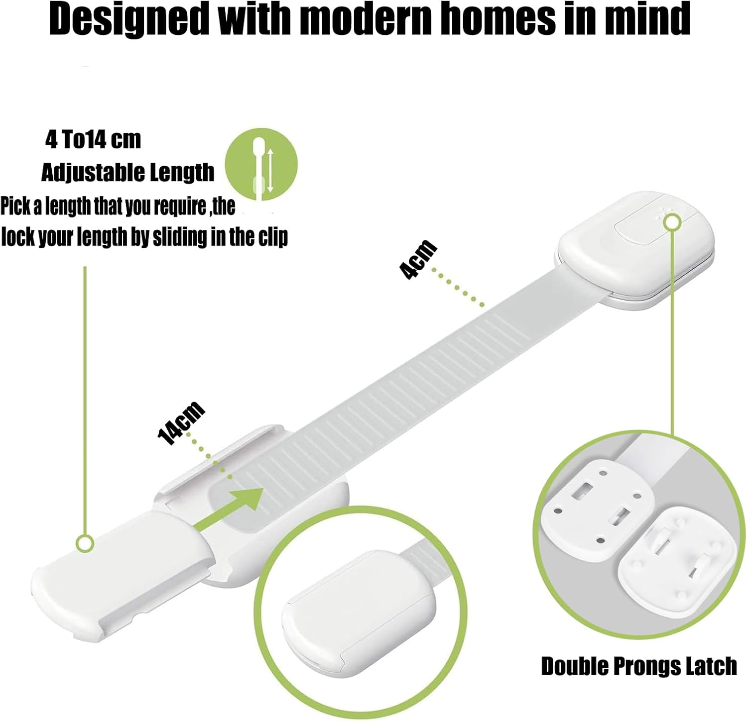 10 Pack Child Safety Locks, Baby Proofing Safety Locks for Cabinets, Drawers, Appliances, Toilet Seat, Fridge, Oven, Dishwasher Doors, Toilet Seat & Lid - No Tools or Drilling Flexible Adjustable Size image number 5