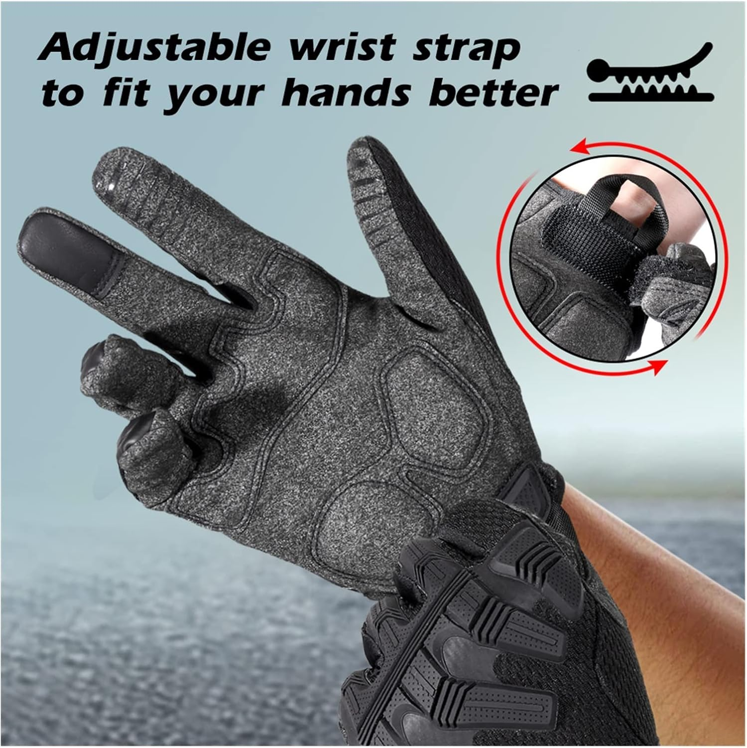 KANGYEBAIHUODIAN Motorcycle Full Finger Gloves Enduro Motocross Pit Biker Riding Motorbike Racing Protective Gear MTB BMX Moto Glove Men Women (Color : A9 Camoblack, Size : XL)