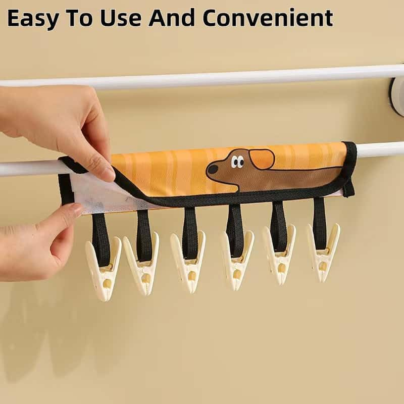 ARREBOL 2 Pack Travel Colourful Clothes Pegs, Portable Folding Clothes Drying Hanging Clips for Laundry, Towel, Underwear & Swimsuits image number 4