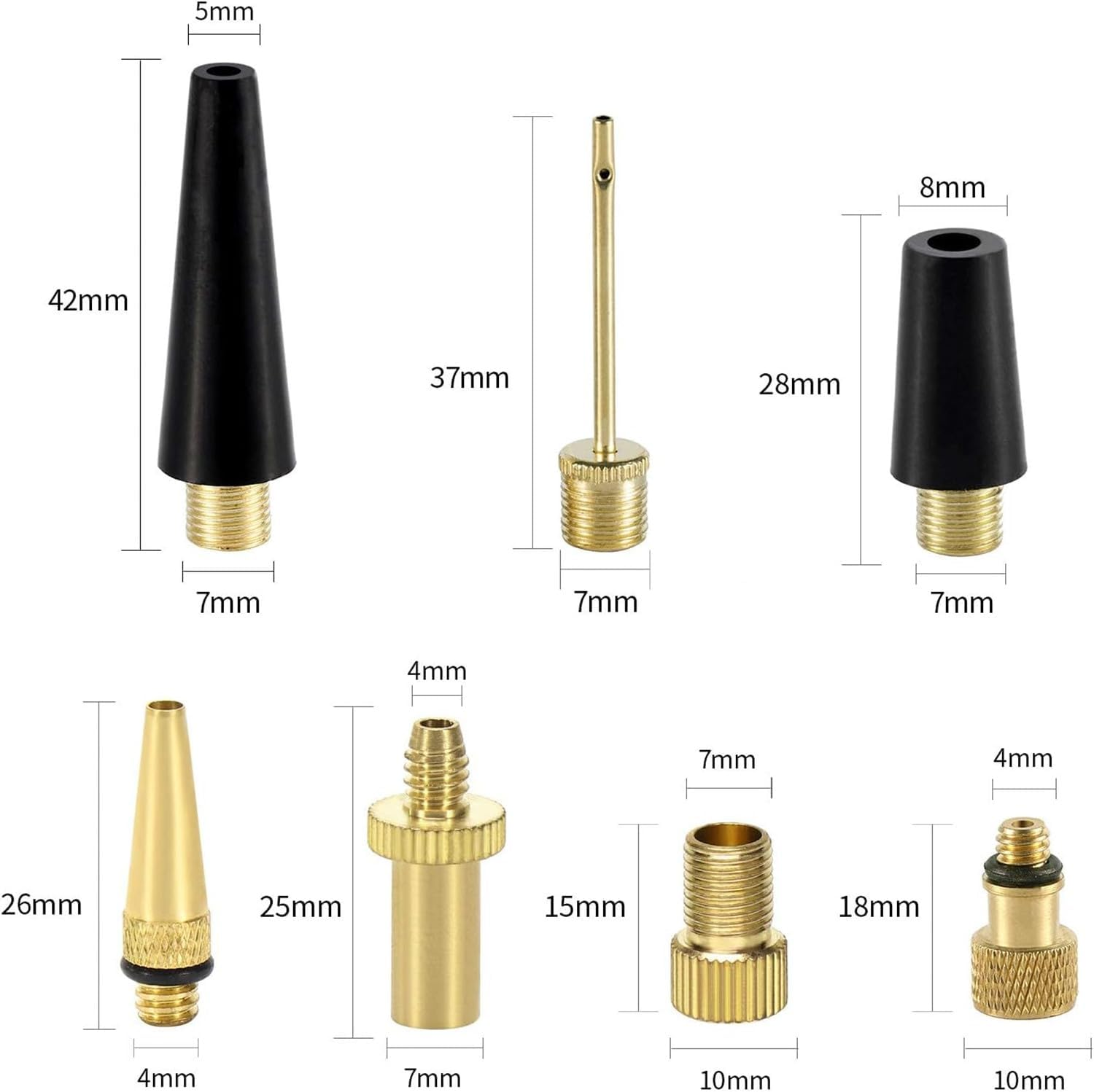 16 PCS Bicycle Presta Schrader Valve Adaptor, Brass Bike Pump Adapters, Ball Pump Needle, Balloon Inflatable Toys Nozzle Inflator Adapter, Air Pump Accessories for Standard Pump or Air Compressor image number 3