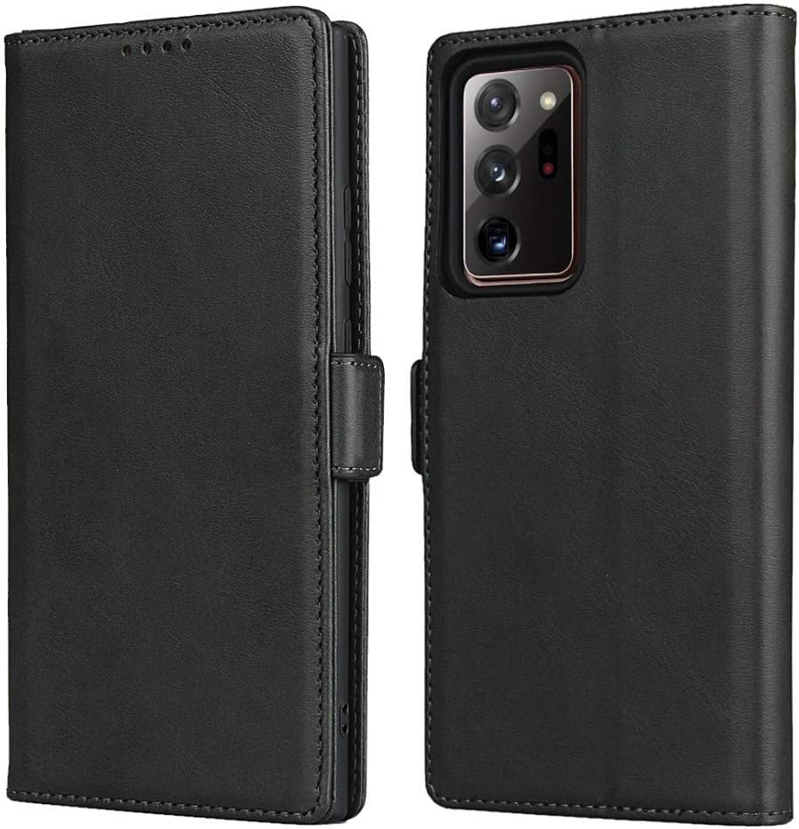 Cavor for Samsung Galaxy Note20 Ultra Case,Note20 Ultra 5G Case,Leather Wallet Phone Case with Magnetic Closure & Card Slots(6.9")-Black