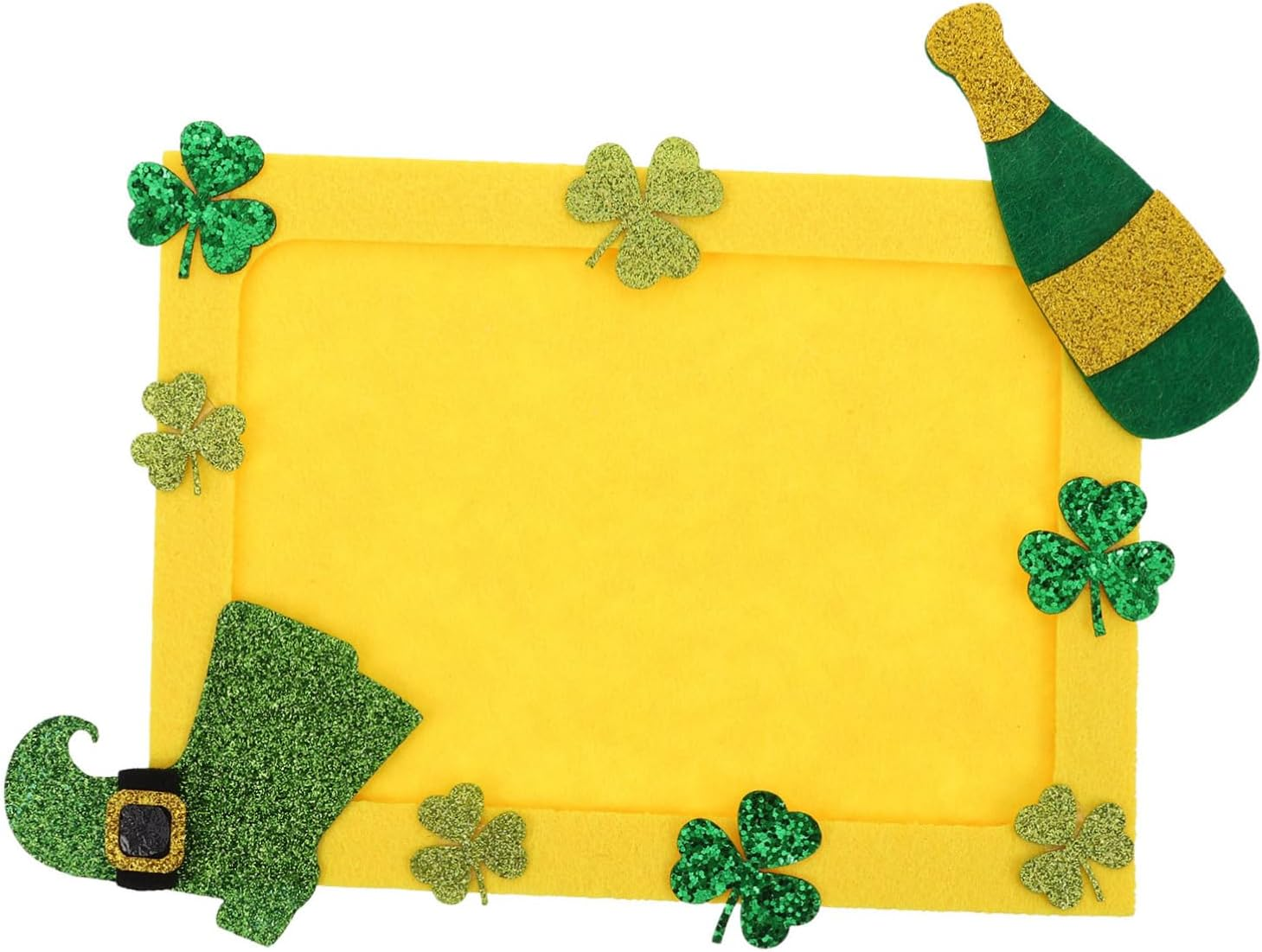 Milisten Patrick'S Day Photo Frame Green Shamrock Design Unfinished Nonwoven Craft for Home Decor Easy to Assemble Holiday Decoration for Celebrating Patrick'S Day image number 1