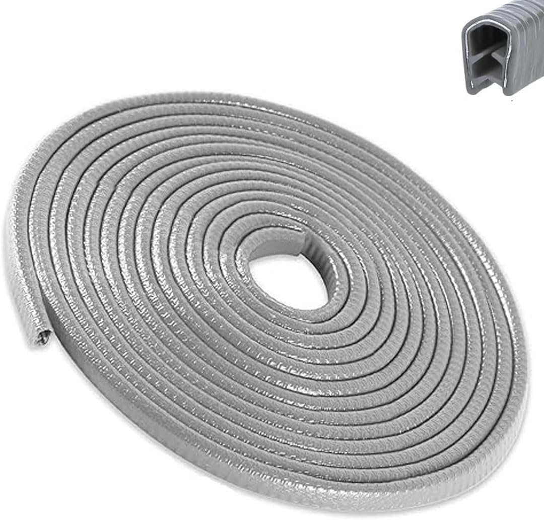 Car Door Edge Guards,16.4Ft (5M) Universal Rubber U Shape Edge Trim,Car Door Protector Edge,No Glue Automotive Door Edge Guard,Automotive Trim,For Cars,Bread Car,Suv (Gray)