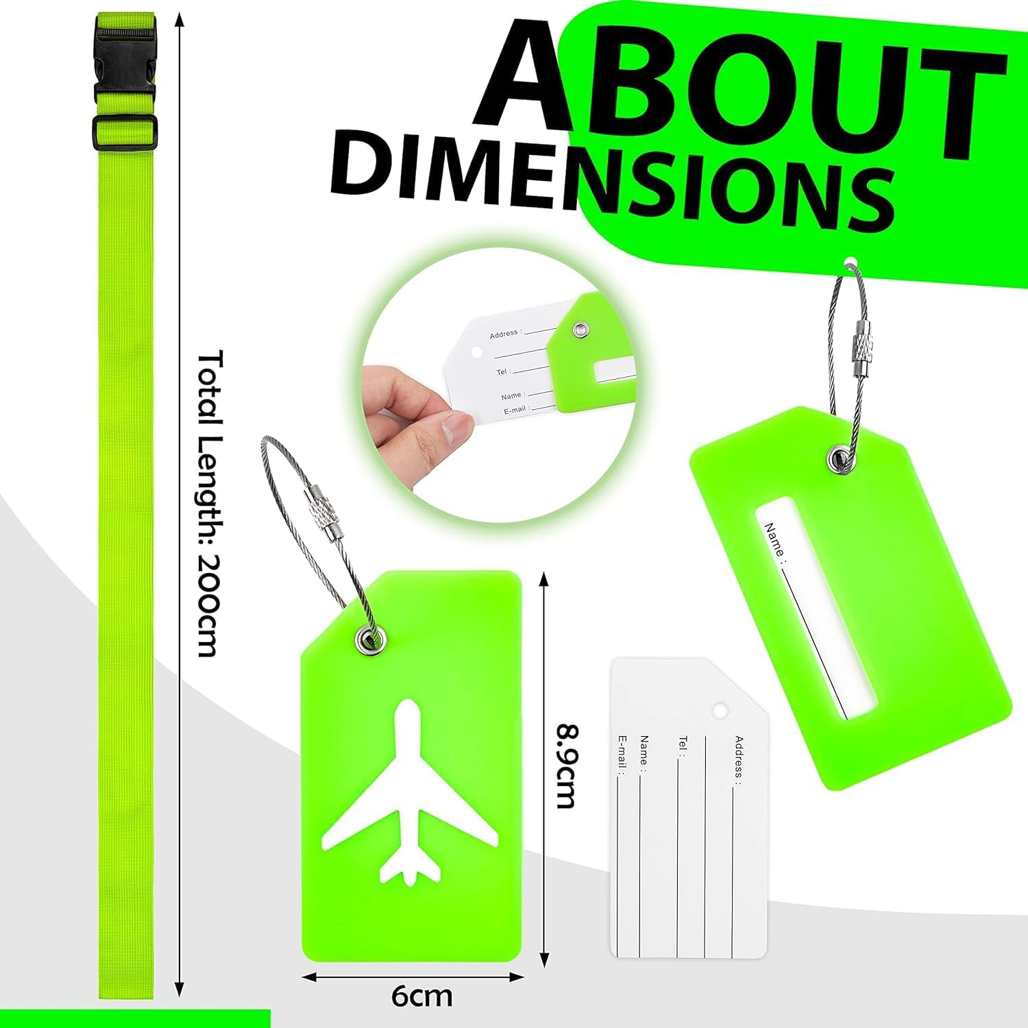 4 Pack Luggage Straps for Suitcases TSA Approved & Suitcase Identifiers Unique Luggage Tags and Straps Set, Adjustable Suitcase Belt Straps with Buckles to Keep Suitcase Secure While Traveling (Green) image number 6