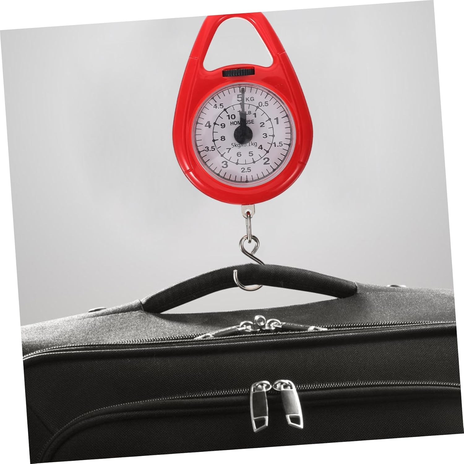 Iplusmile Portable Mini Spring Handheld Luggage Scale Hook, High Precision Mechanical Weight Scale for Travel and Suitcase, Red Compact Travel Accessory image number 1