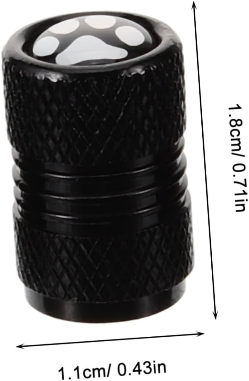 PLAFOPE Tire Valve Stem Caps Black with Paw Print Metal Valve Covers Universal Truck Car Tyre Rim Stem Caps Automotive Wheel Accessories image number 5