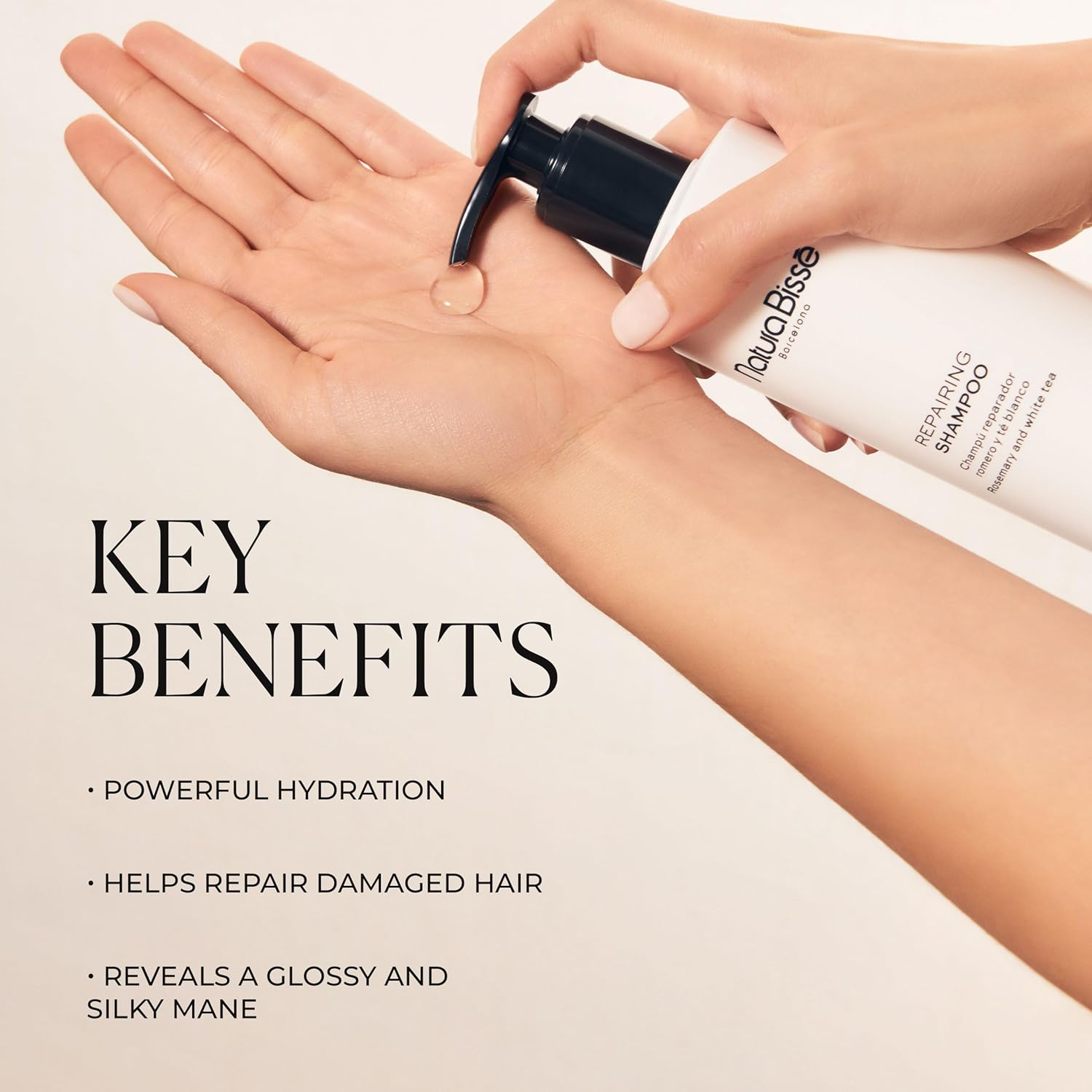 Natura Biss&eacute; Repairing Shampoo, Hydrating & Repairing Shampoo, Rosemary & White Tea Scent, for All Hair Types, 10 Oz image number 1