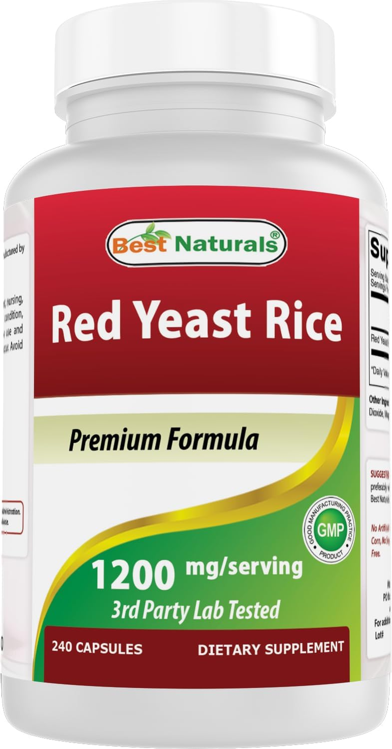 Best Naturals Red Yeast Rice 1200Mg per Serving 240 Capsules - Premium Formula - 3Rd Party Lab Tested image number 1