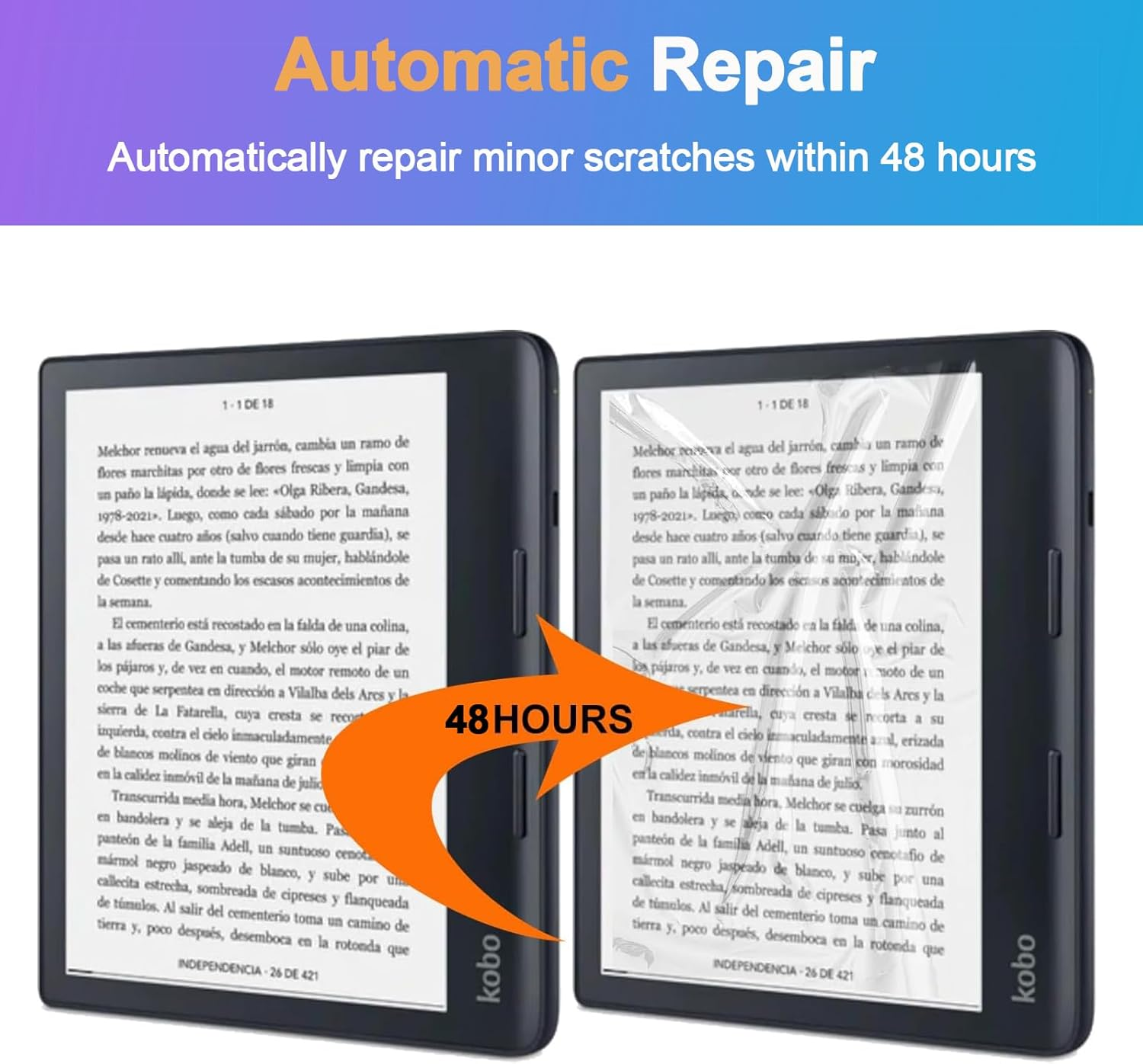 Caweet Screen Protector for Kobo Libra Colour 7 Inches 2024/Kobo Libra 2 E-Reader 7" 2021, Anti-Glare Premium PET Full-Coverage Matte Protective Film, 2 Pack image number 1