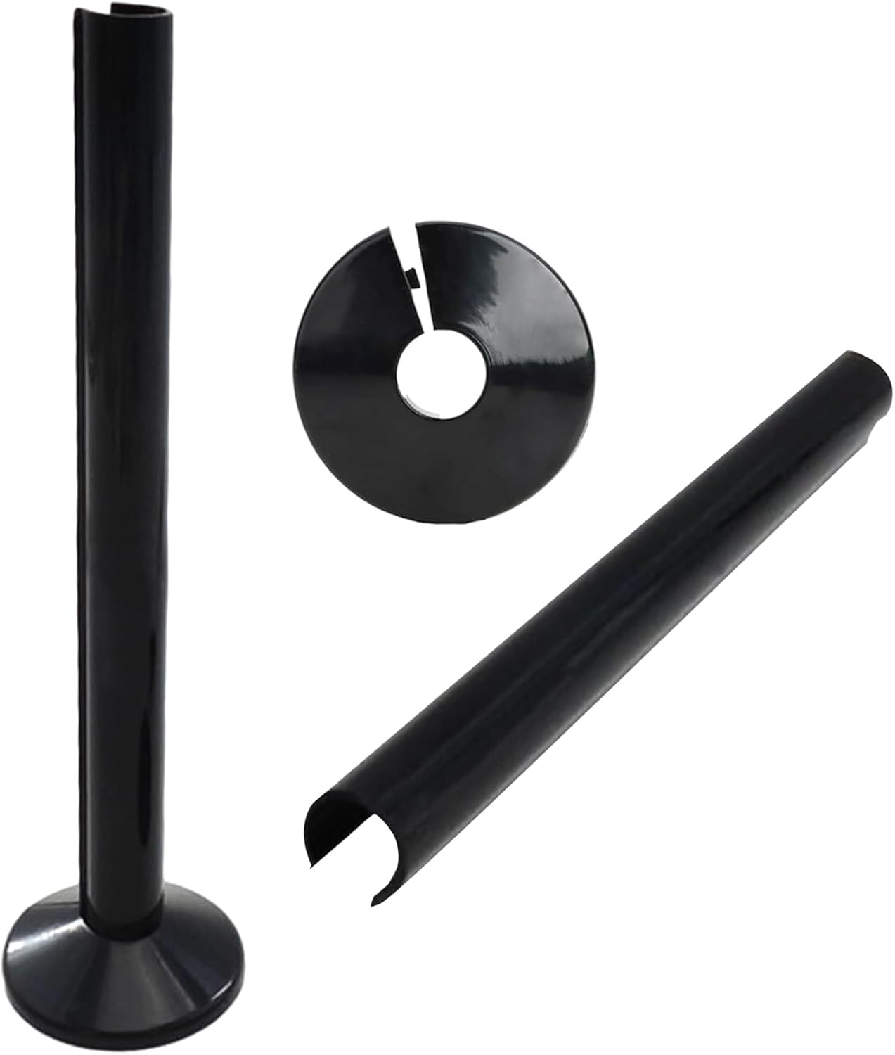 NAYAGOGO 4 Pcs Radiator Pipe Covers & Collars, Black Radiator Pipe Covers image number 4