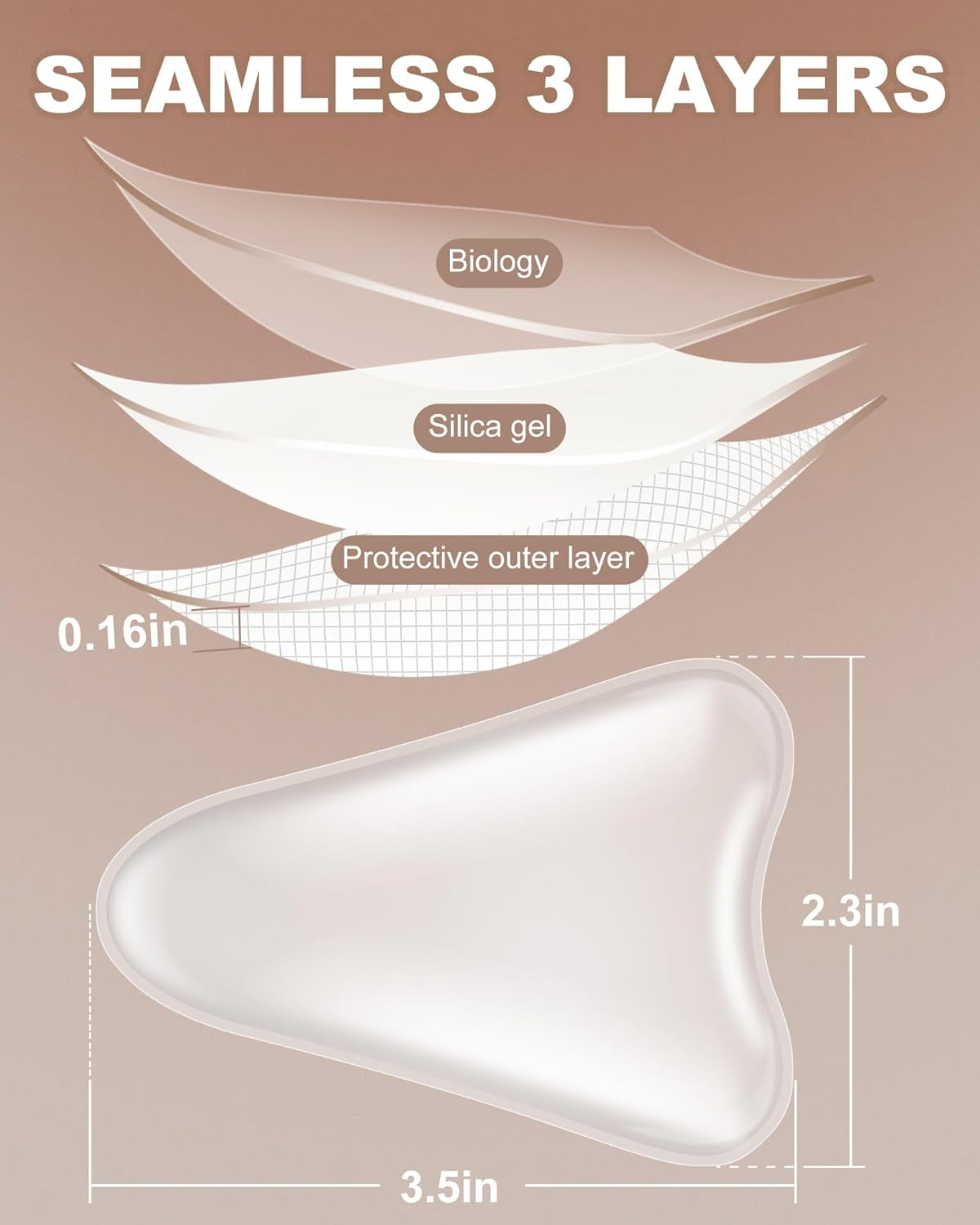 CICKEE Camel Toe Concealer Reusable Silicone Prevention Underwear for Women Cameltoe Hider Cover Insert Pad for Yoga Swimsuit Leggings Activewear Bikini - 3 Pack in Nude 1 Pack in Transparent image number 5