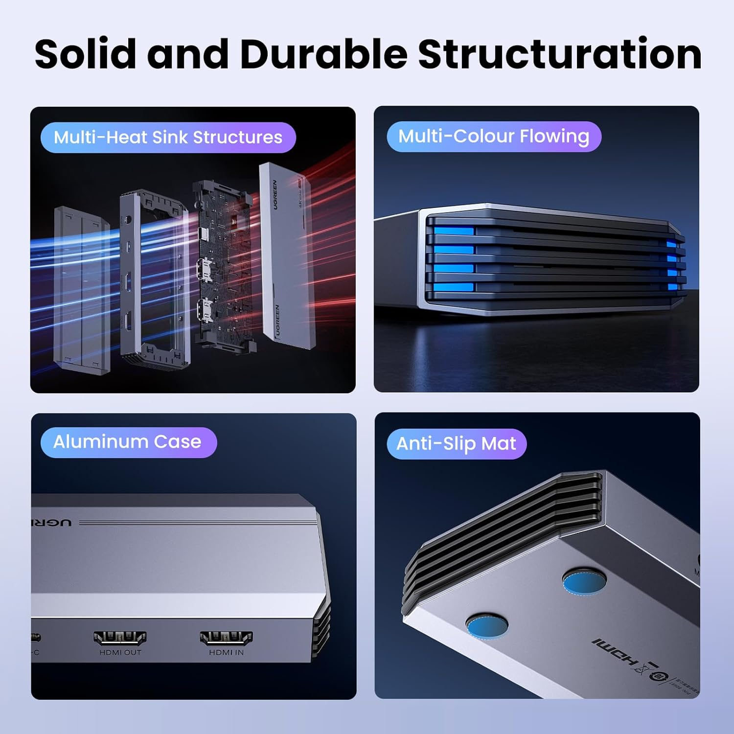 UGREEN 4K 60FPS HDMI Video Capture Card, Ultra HD 1080P@240Hz Low Latency Passthrough Support VRR HDR for Streaming, Recording, Gaming Compatible with Ipad, Switch, PS5, Xbox, PC, Mac image number 4