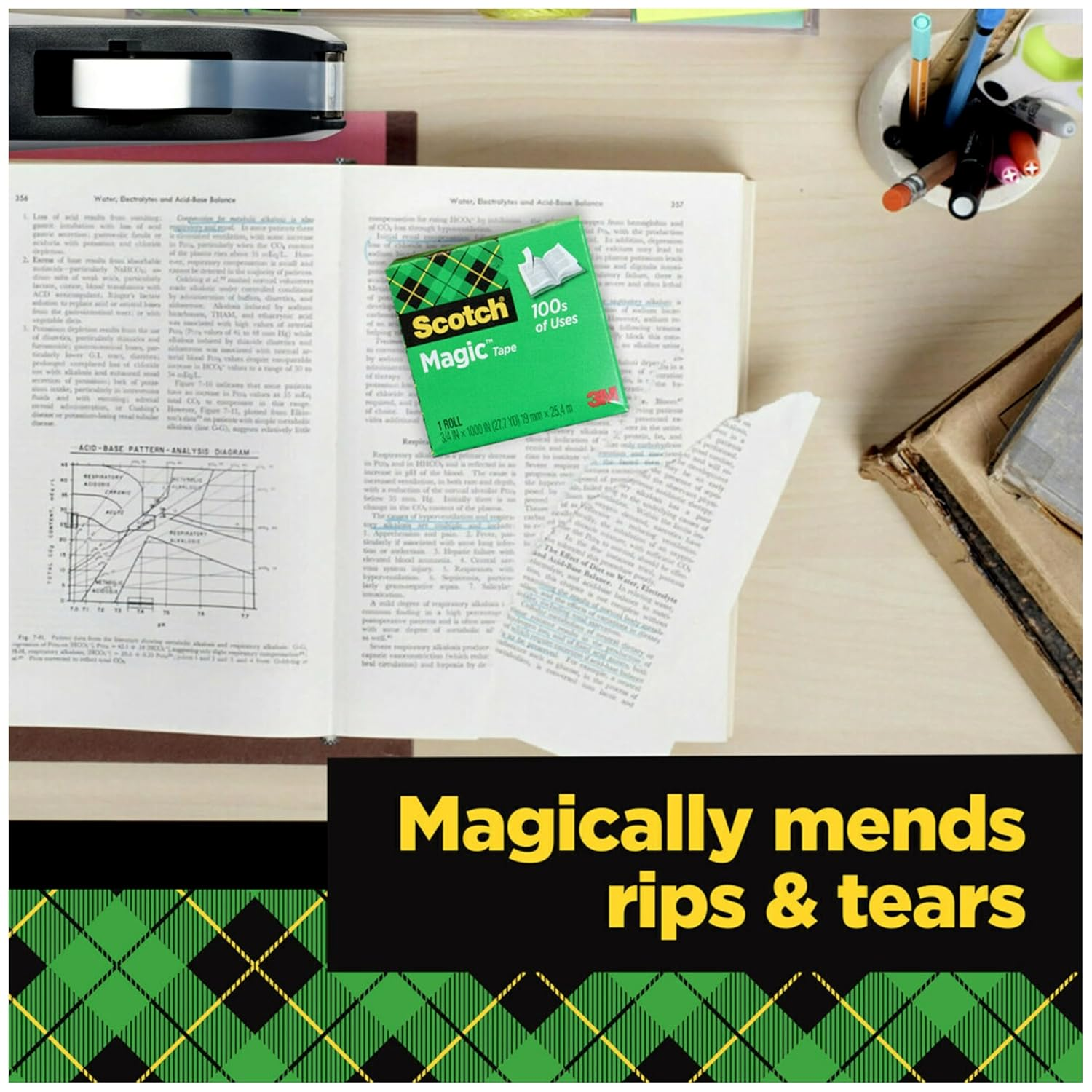 Scotch Magic Tape, 24 Rolls, Numerous Applications, Invisible, Engineered for Repairing, 3/4 X 1000 Inches, Boxed (810K24)