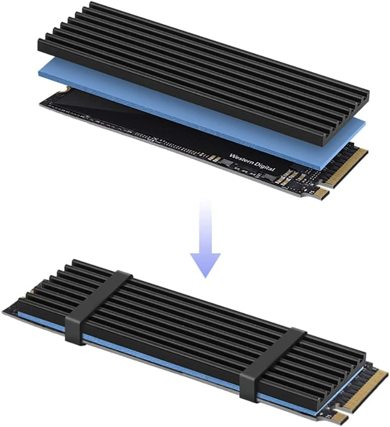 RGEEK 2Pcs M.2 SSD Heat Sink NVME NGFF M.2 2280 Solid State Hard Disk Aluminum Heatsink Cooler Radiator Thermal Cooling Pad for PC image number 5