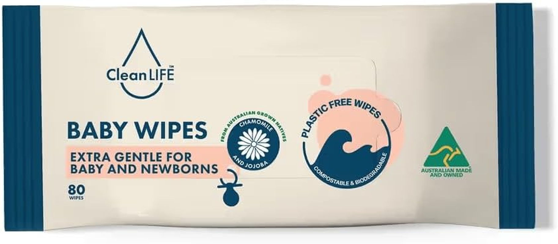 Cleanlife Baby Clean Little Bums Flushable Wipes (Pack of 80)