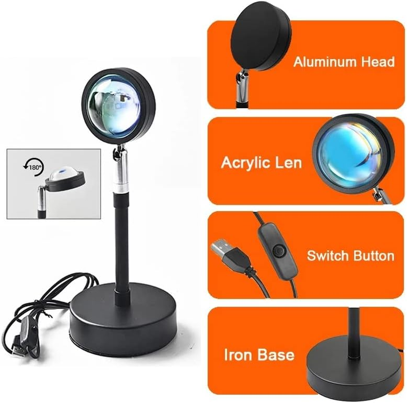 Uantii Tuya Smart Sunset Lamp Wireless Bluetooth Sunset Projector RGB Rainbow Atmosphere Led Light for Home Decoration App Control image number 4