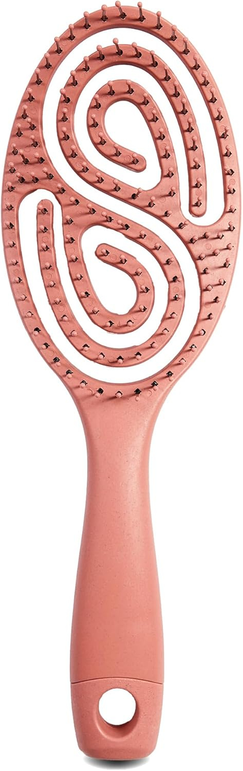 MIBELLA BEAUTY & CO Hair Brush without Pulling for Men and Women - Detangler with Spiral Cushion for Gentle Head Massage Sustainable Made of Wheat Straw