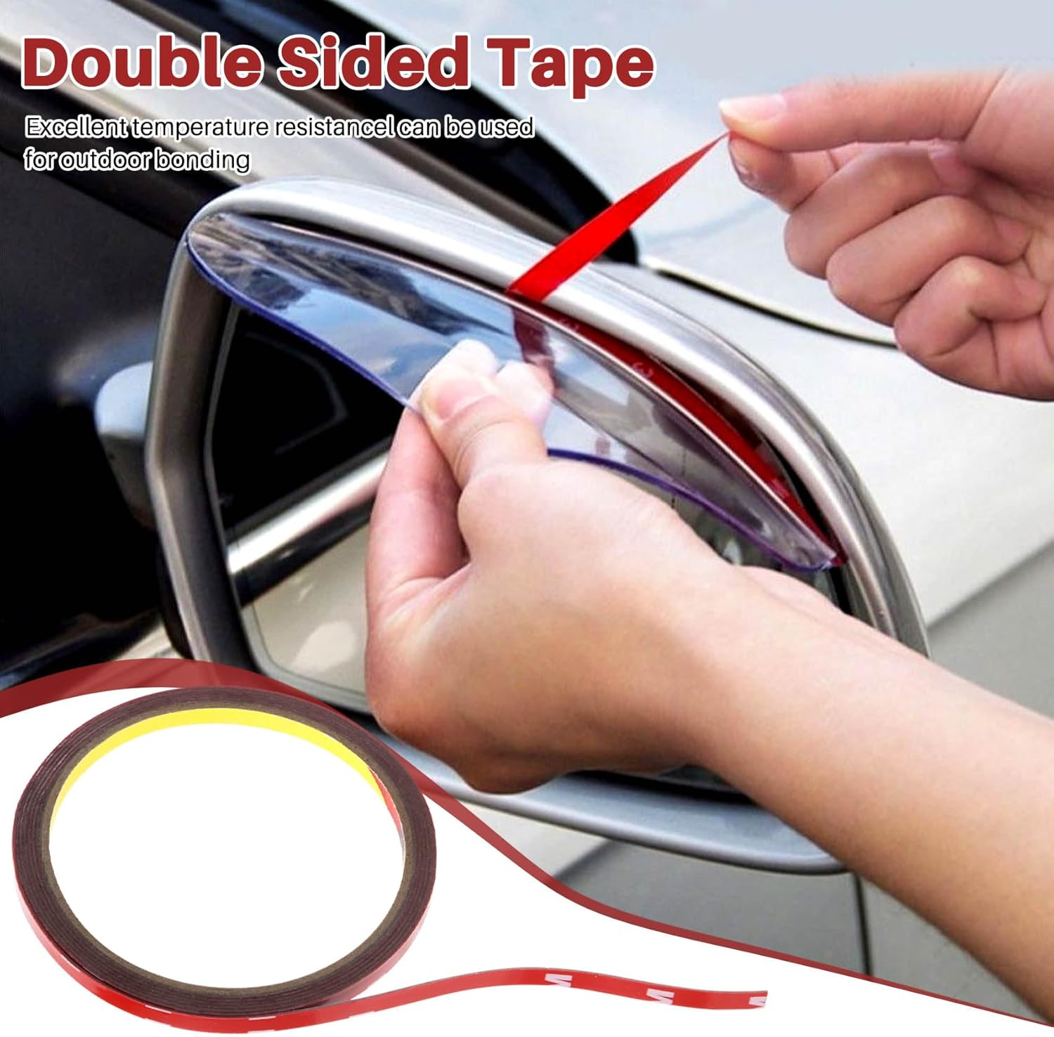 Tuperoymse Strong Permanent Double Sided Super Sticky Foam Tape Roll for Vehicle Car, Red 6MM X 3 Meters image number 5